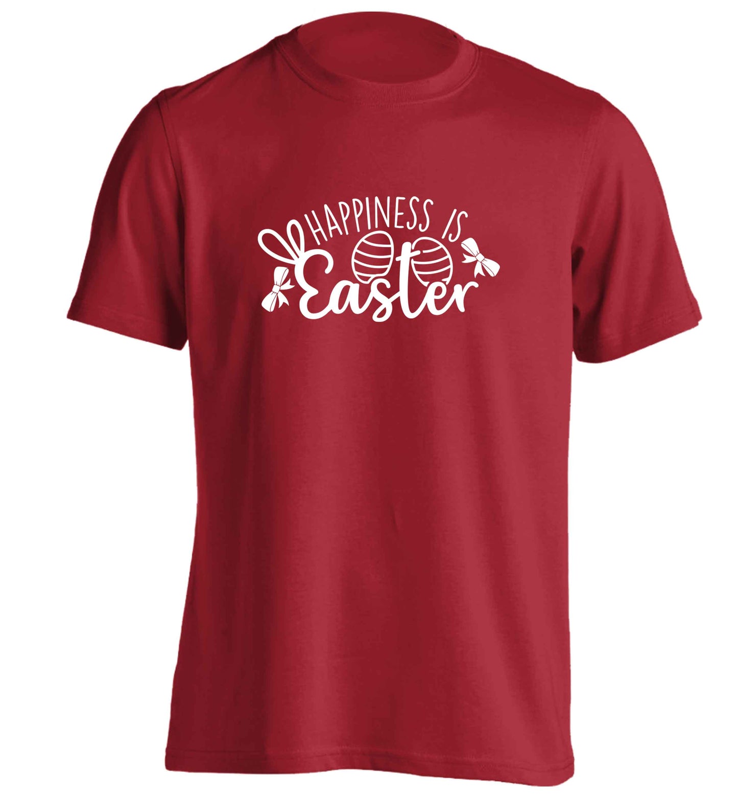 Happiness is easter adults unisex red Tshirt 2XL