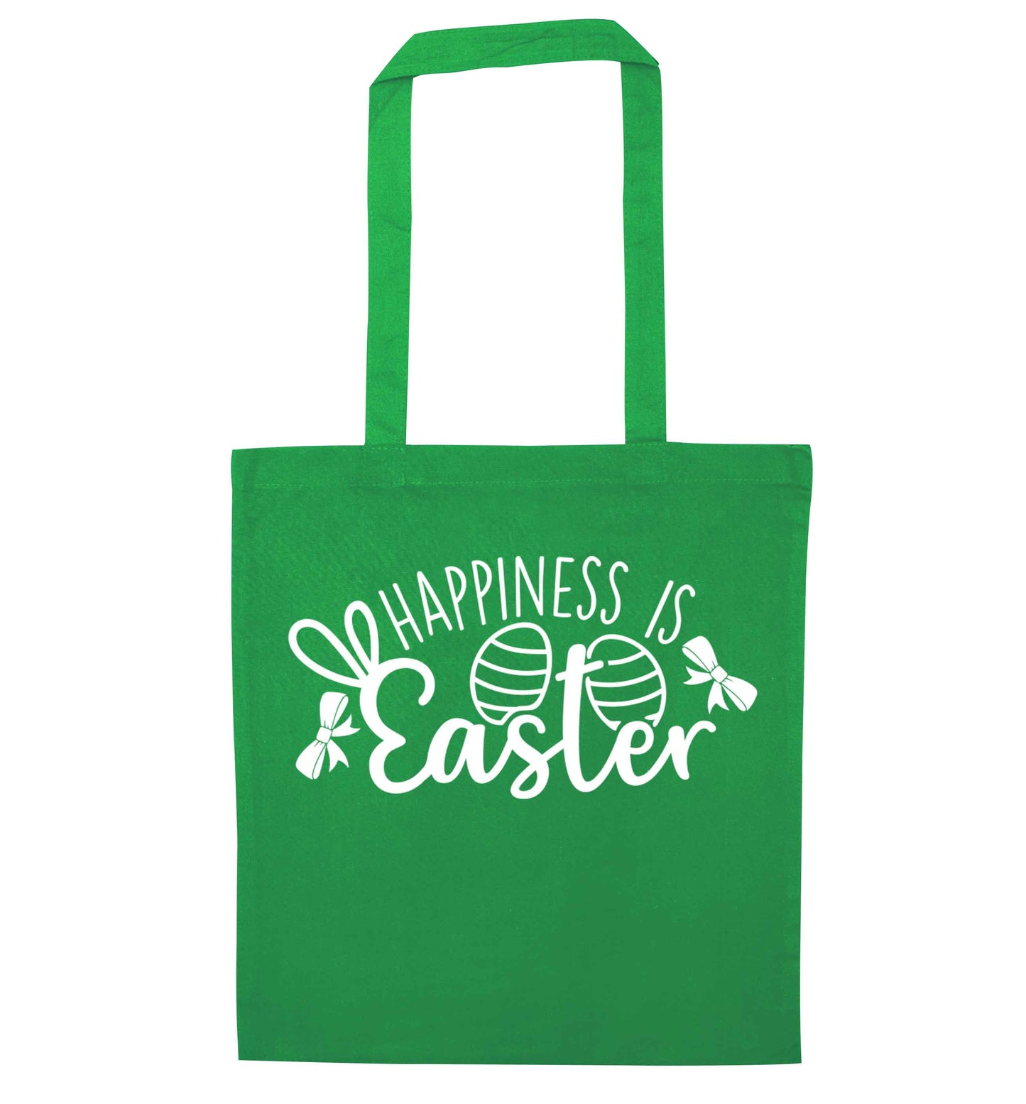Happiness is easter green tote bag