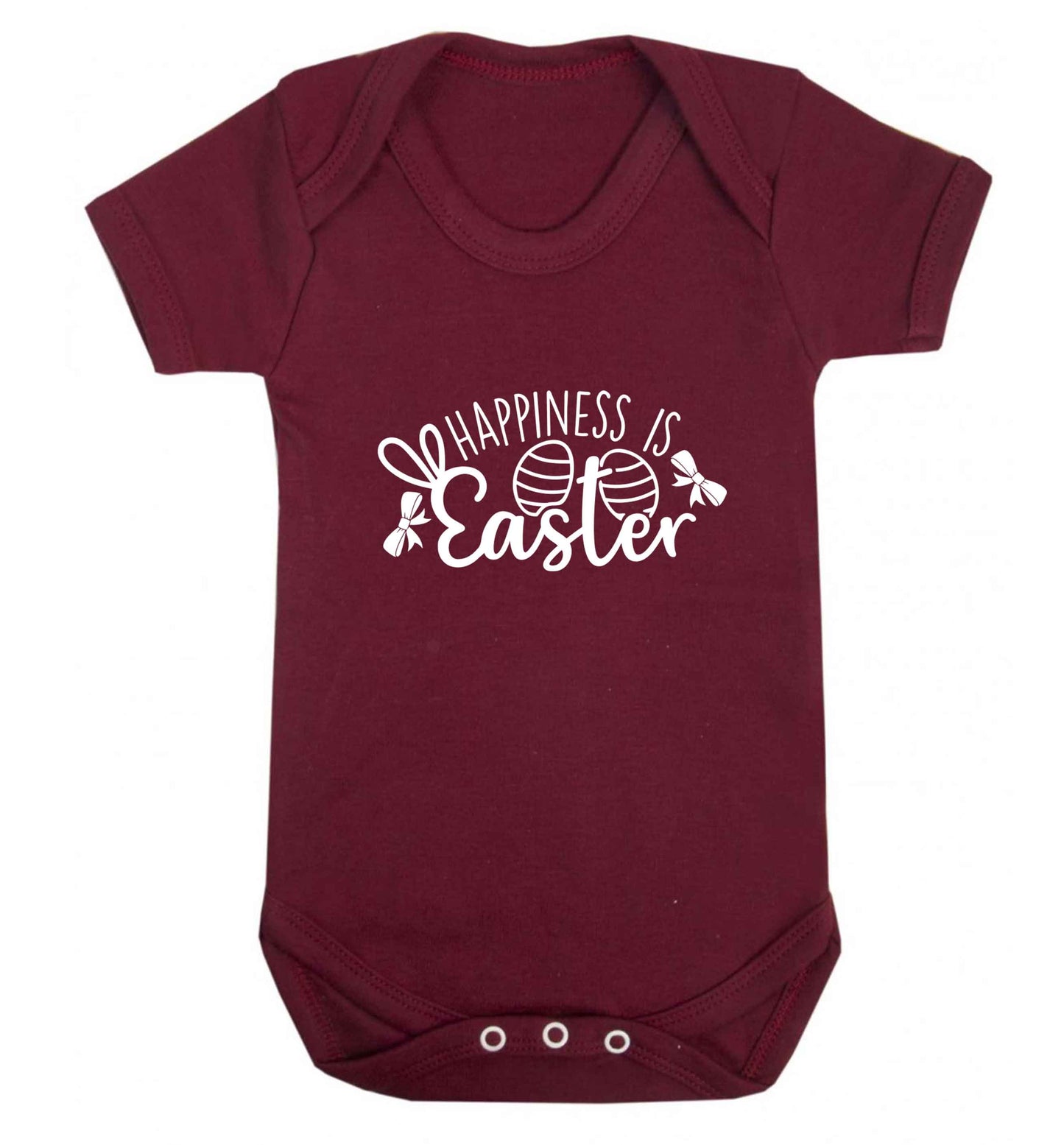 Happiness is easter baby vest maroon 18-24 months