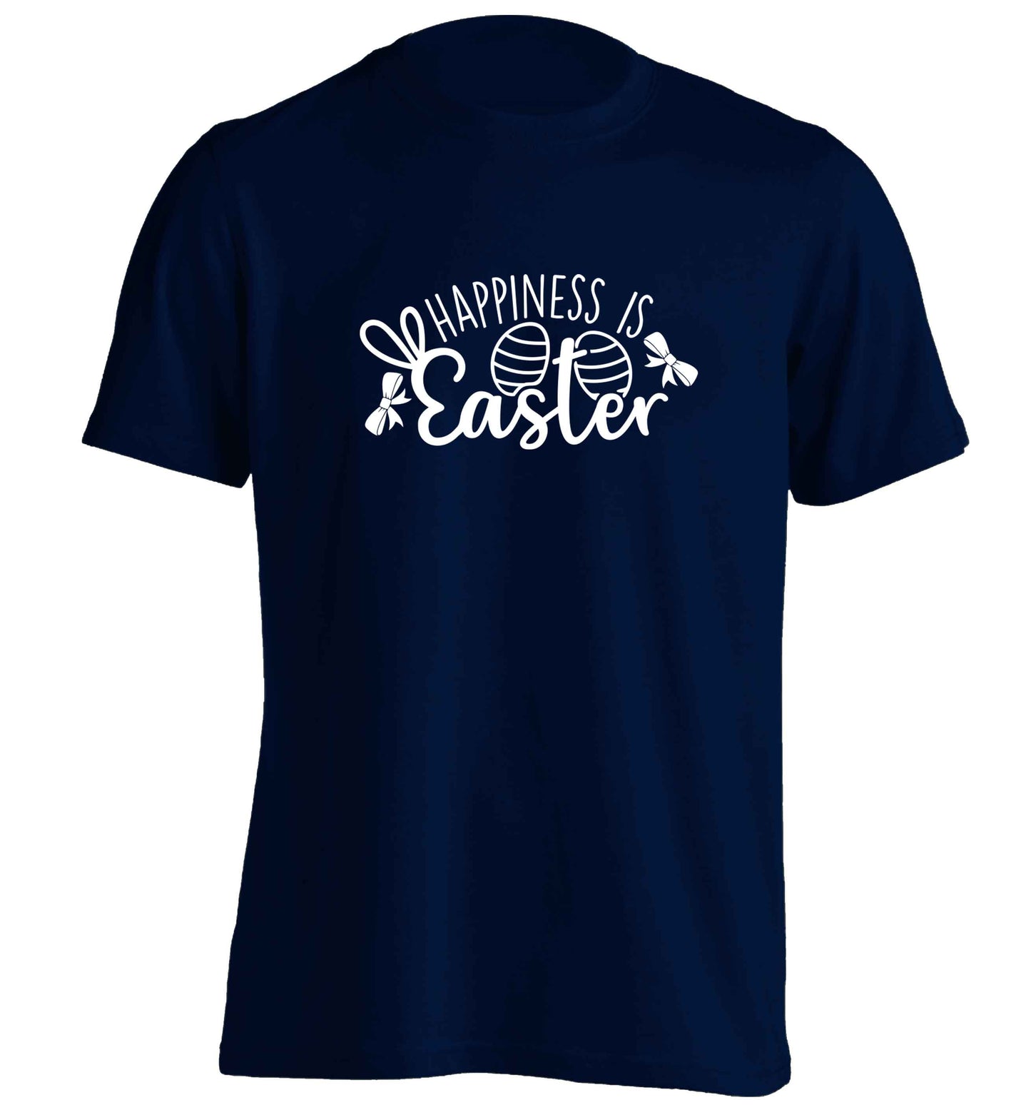 Happiness is easter adults unisex navy Tshirt 2XL