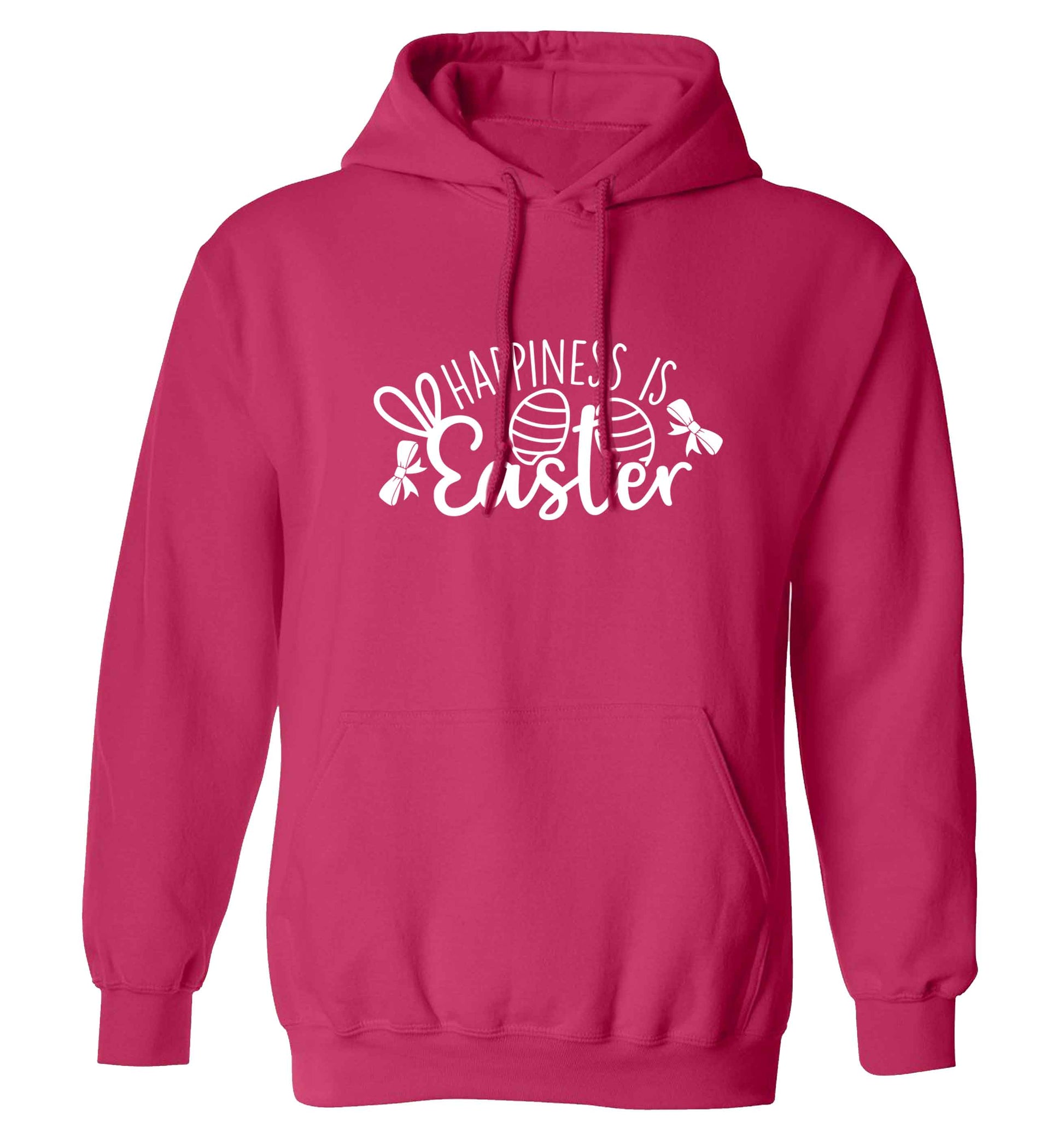 Happiness is easter adults unisex pink hoodie 2XL