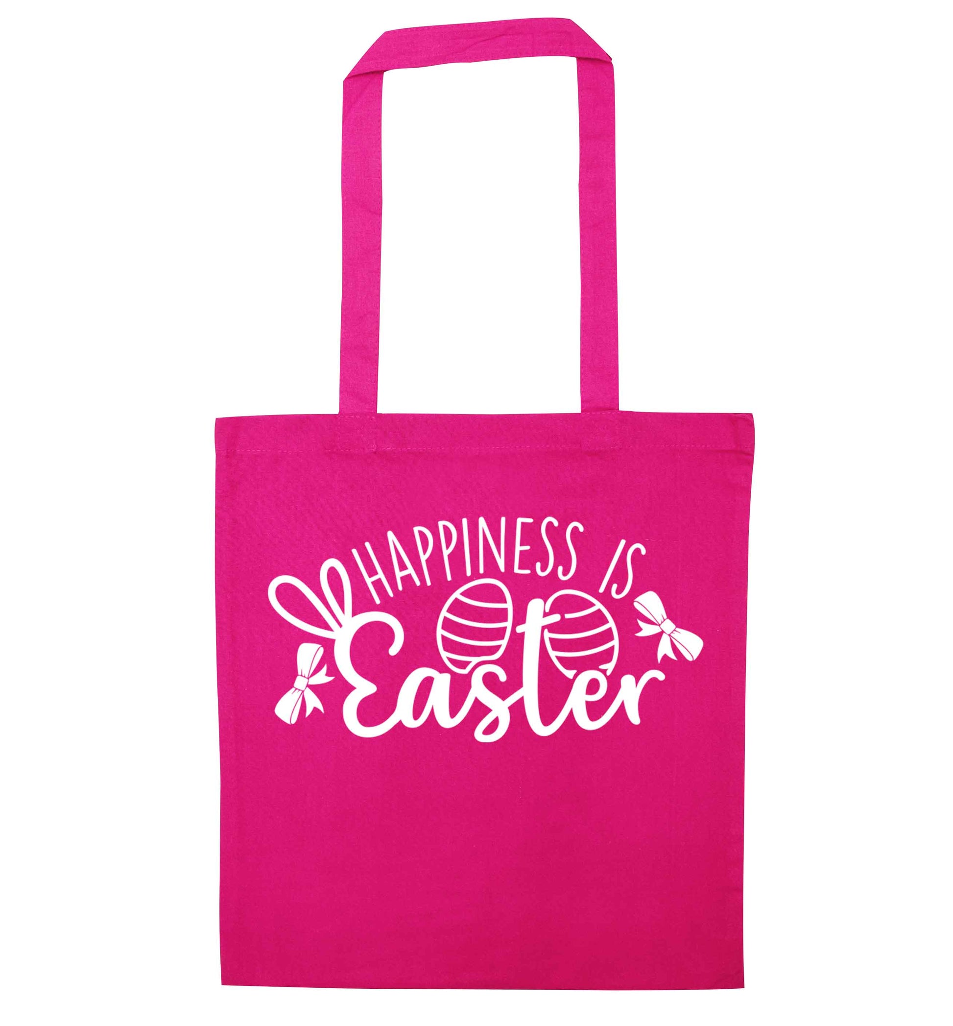 Happiness is easter pink tote bag
