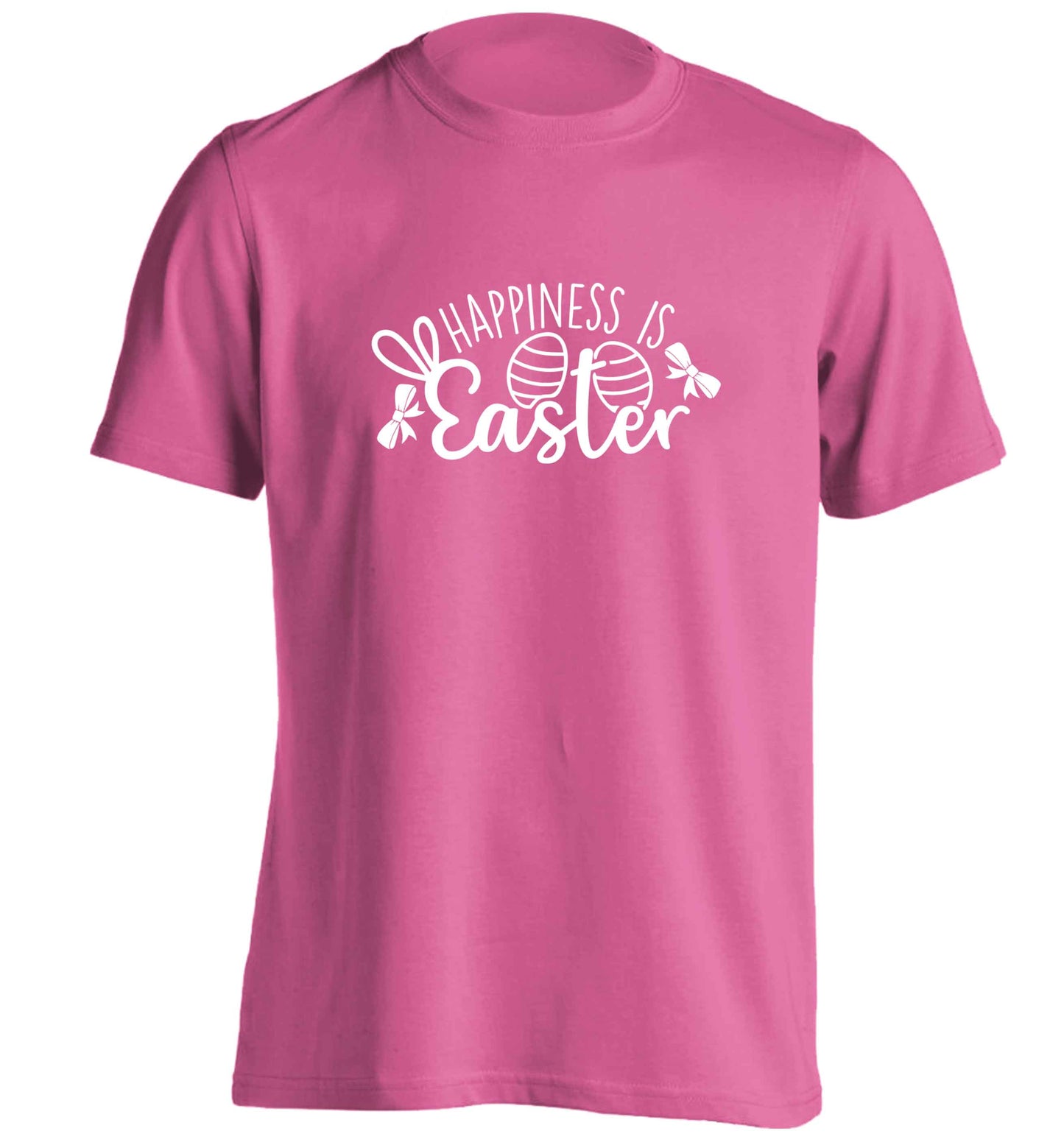 Happiness is easter adults unisex pink Tshirt 2XL