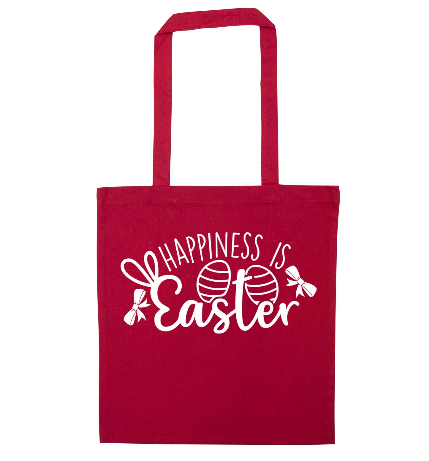 Happiness is easter red tote bag