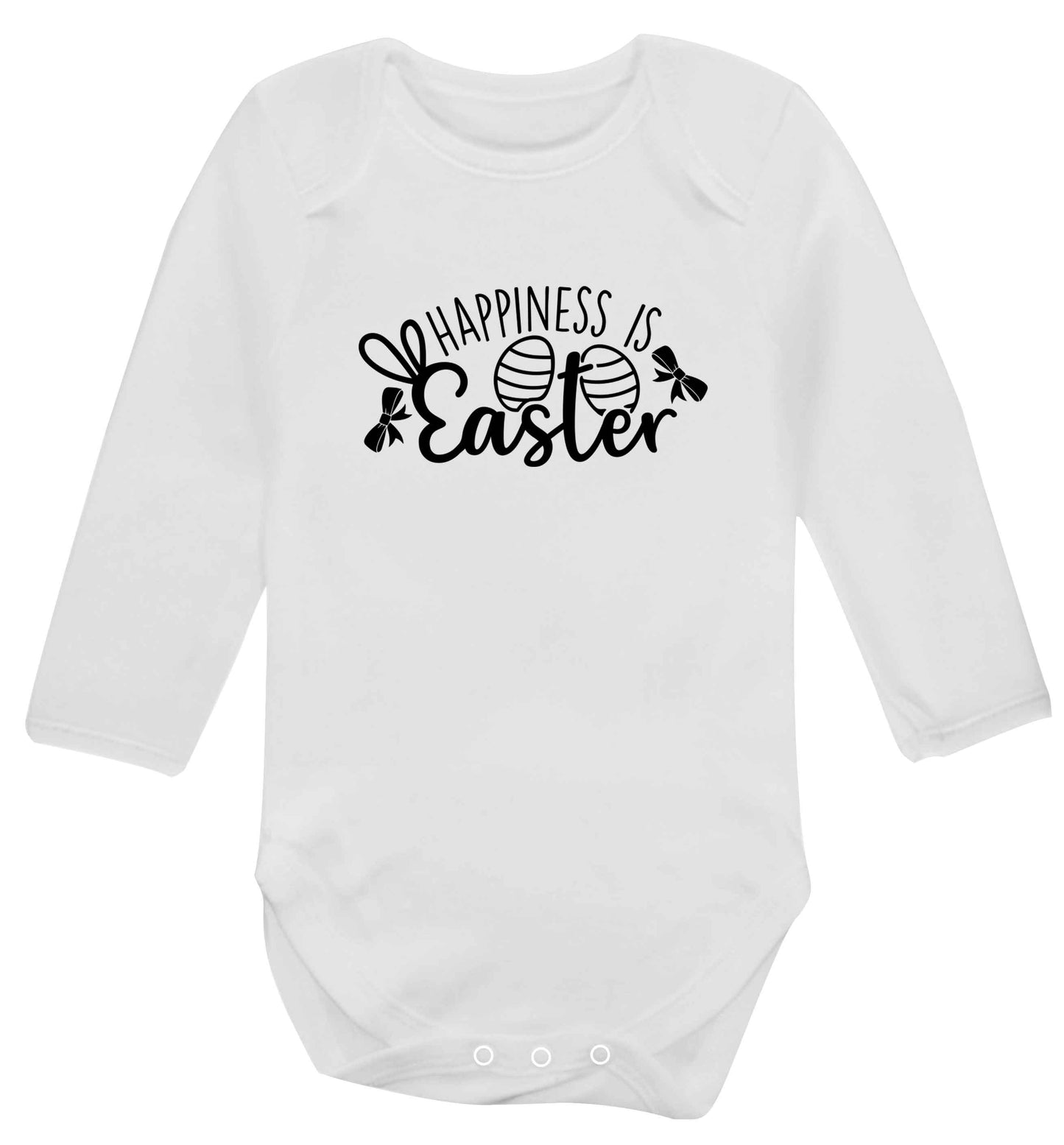Happiness is easter baby vest long sleeved white 6-12 months