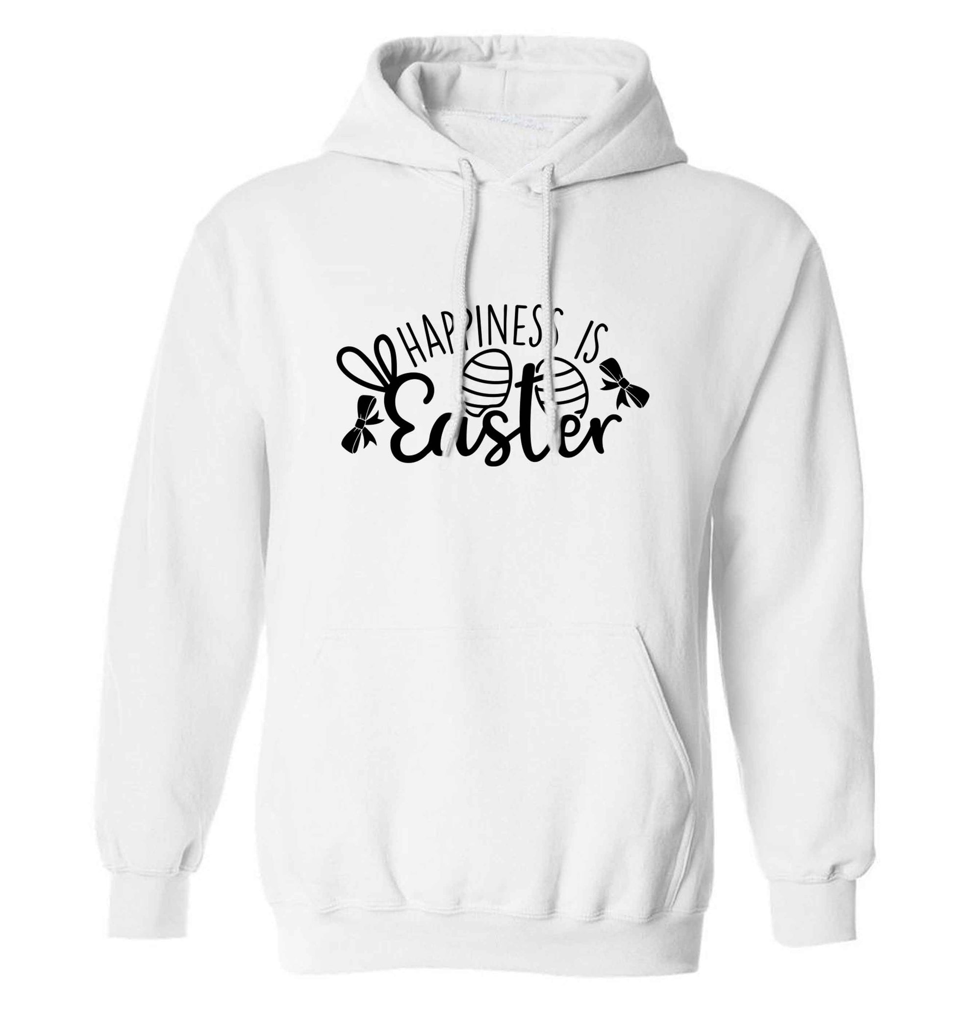 Happiness is easter adults unisex white hoodie 2XL