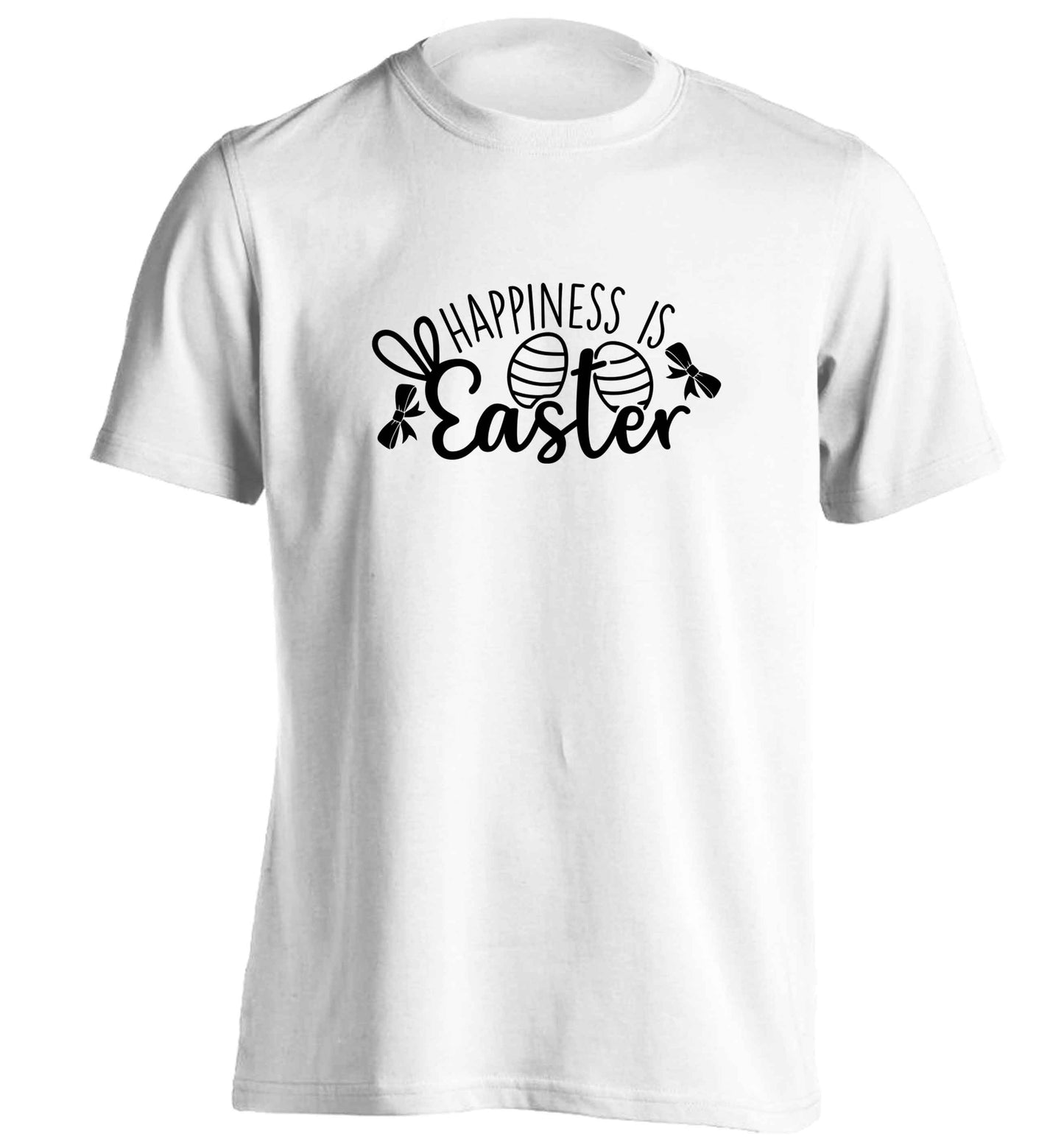 Happiness is easter adults unisex white Tshirt 2XL