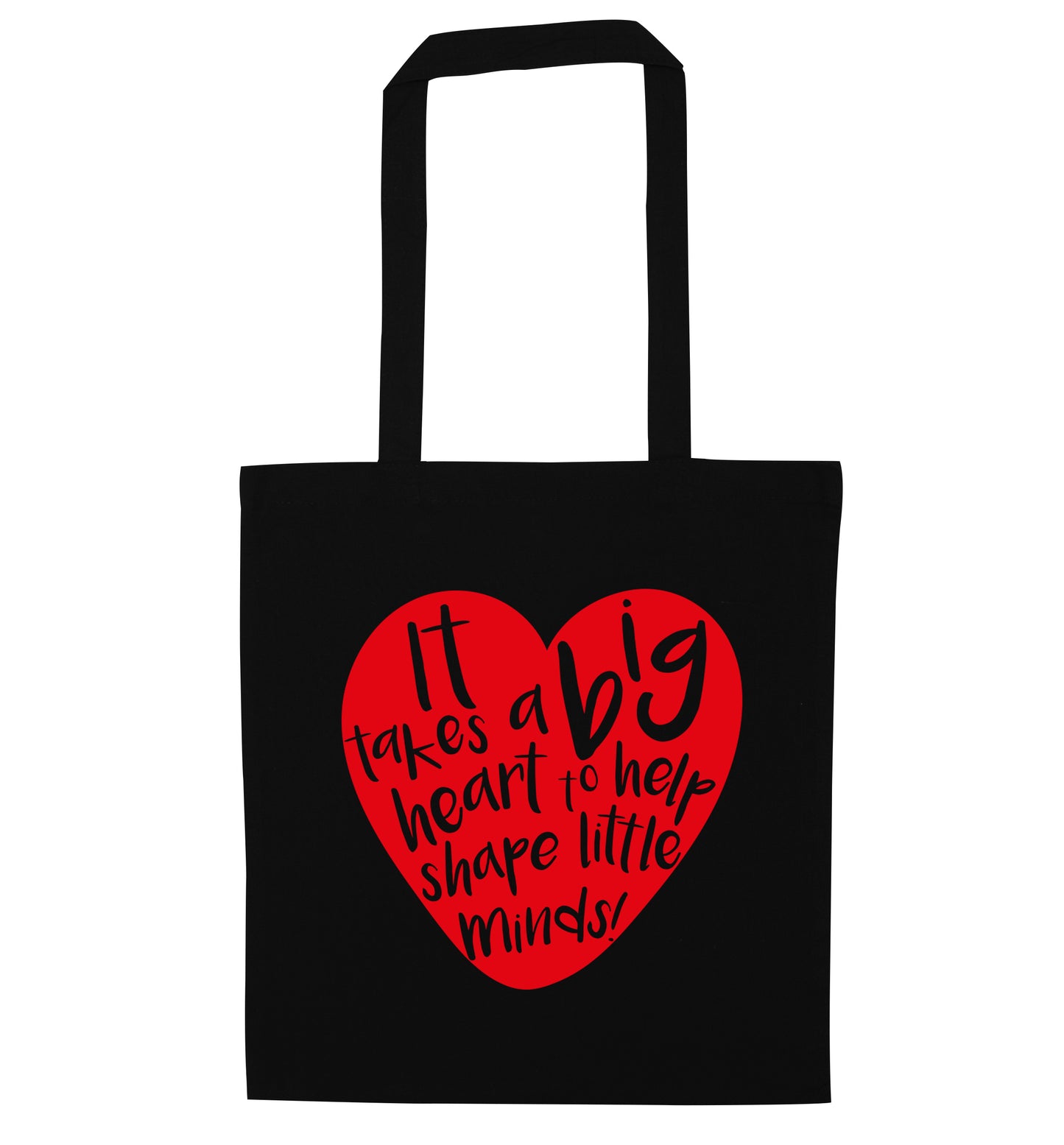 It takes a big heart to help teach little minds black tote bag