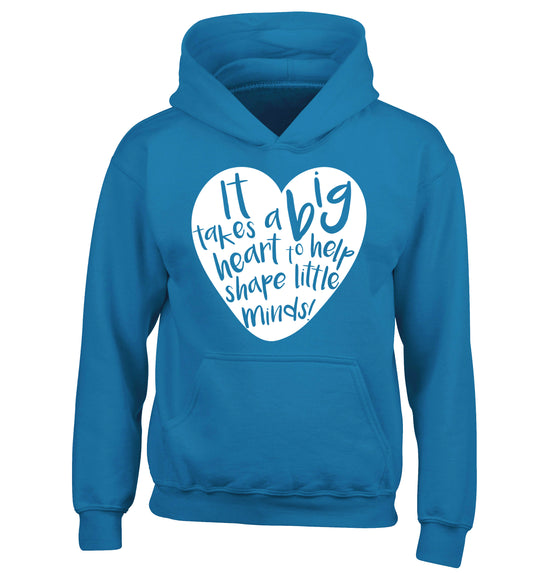 It takes a big heart to help teach little minds children's blue hoodie 12-14 Years