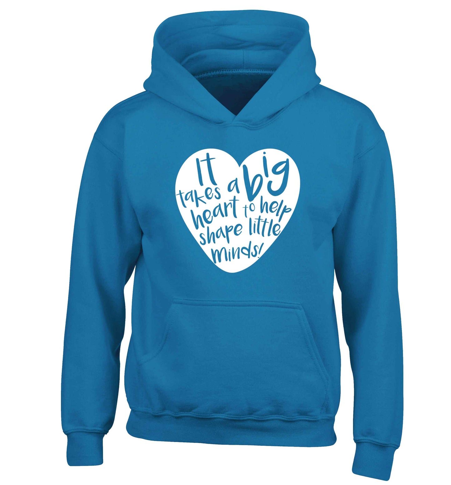 It takes a big heart to help shape little minds children's blue hoodie 12-13 Years