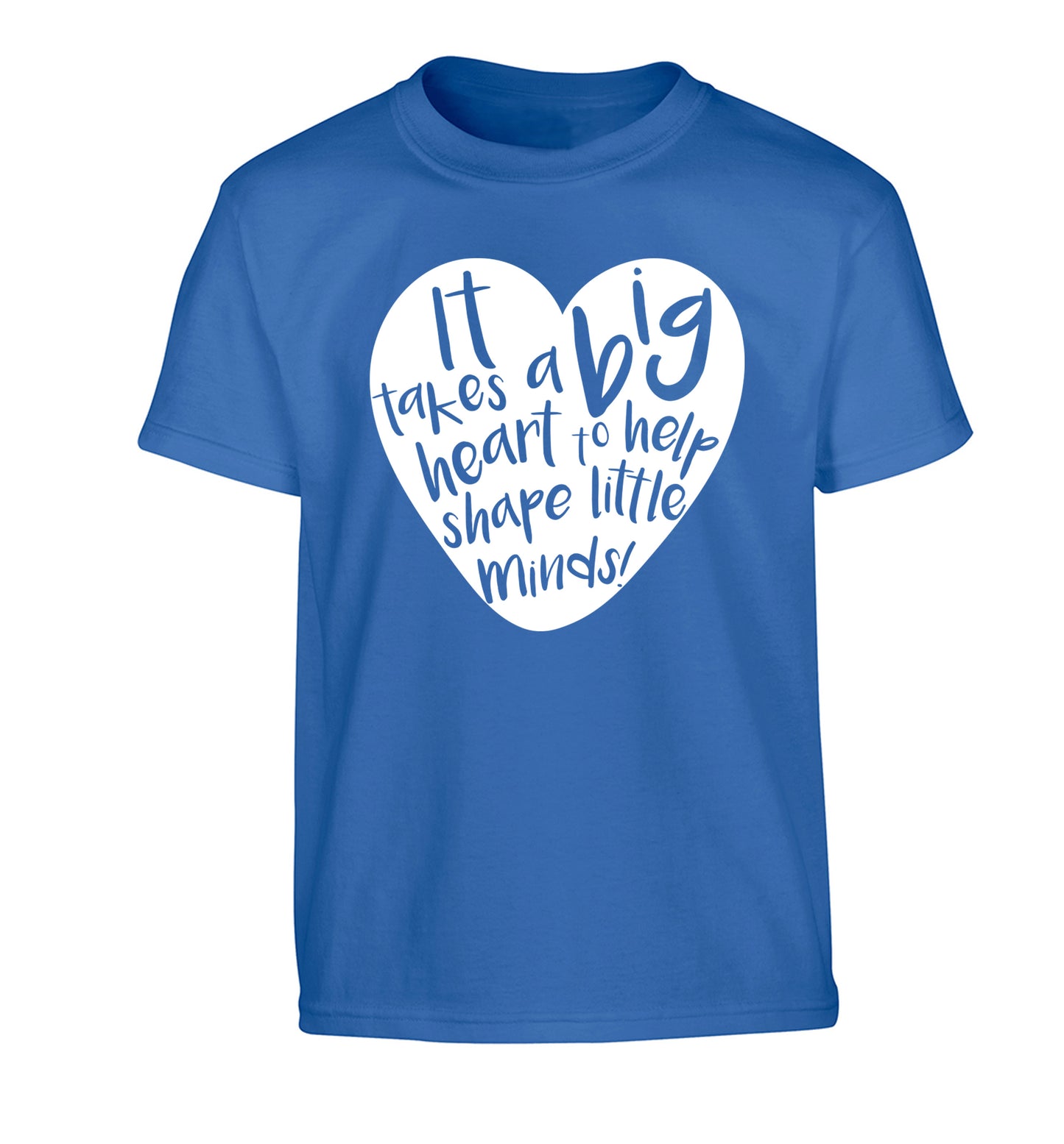 It takes a big heart to help teach little minds Children's blue Tshirt 12-14 Years