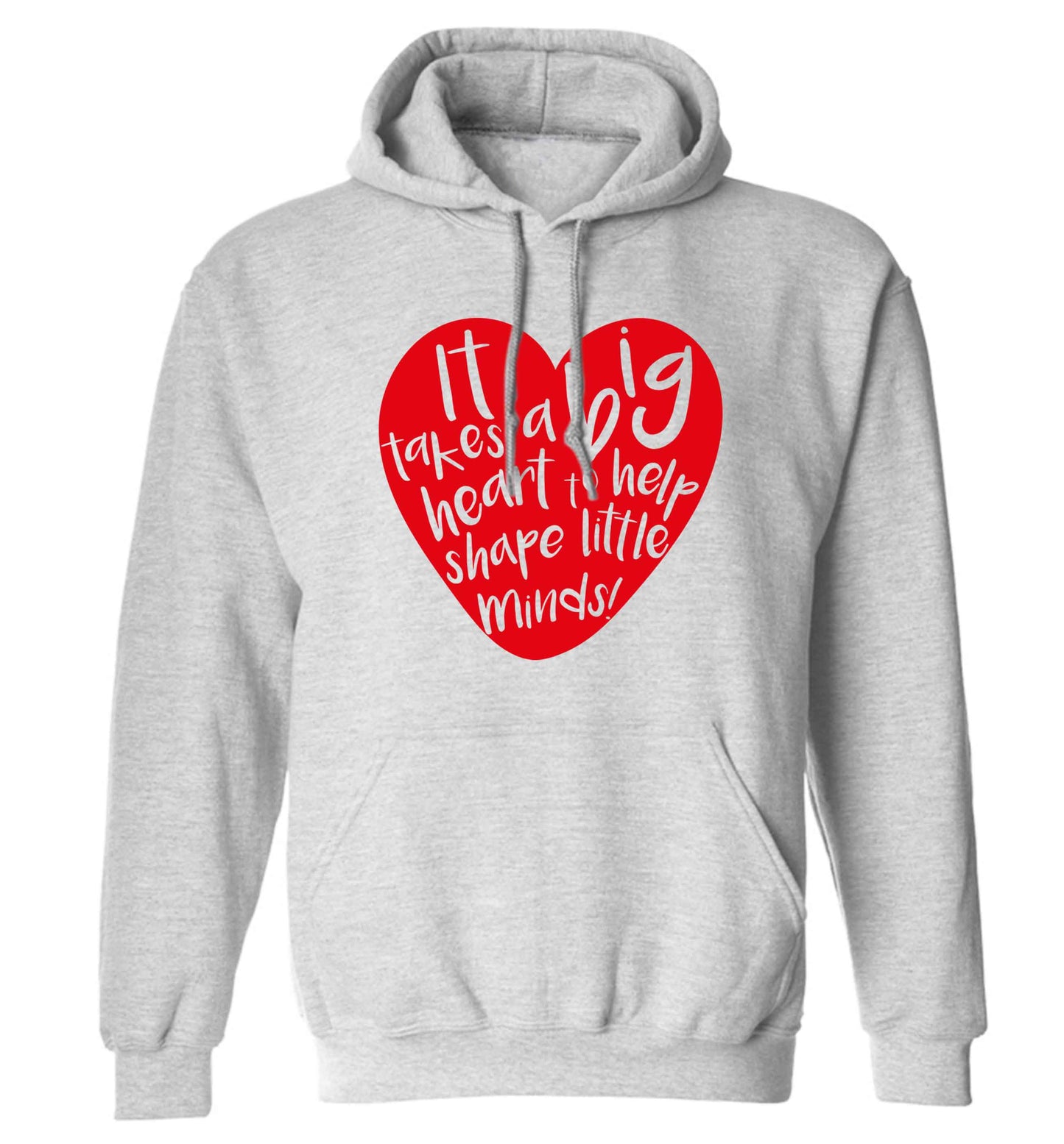 It takes a big heart to help shape little minds adults unisex grey hoodie 2XL