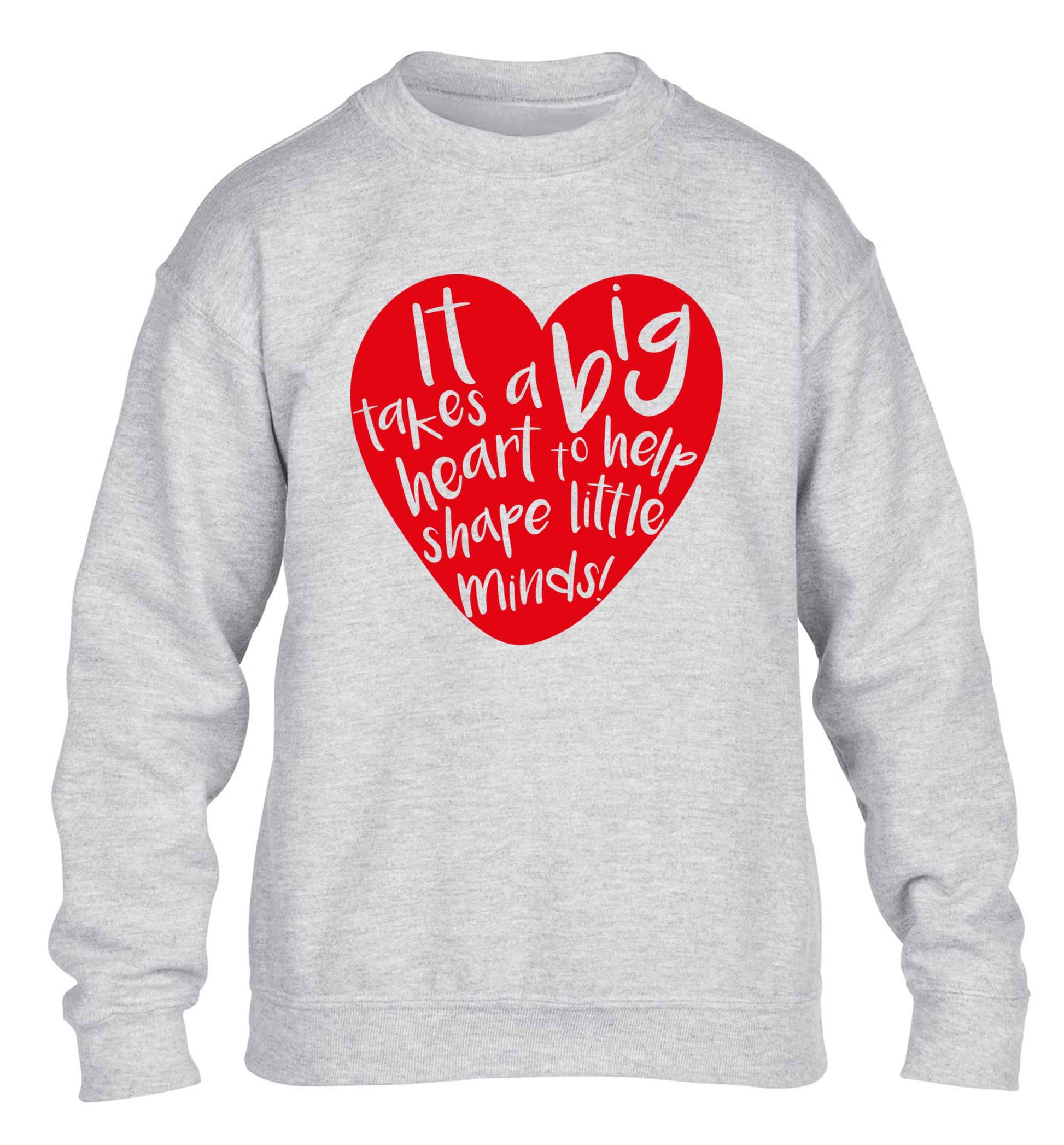 It takes a big heart to help shape little minds children's grey sweater 12-13 Years