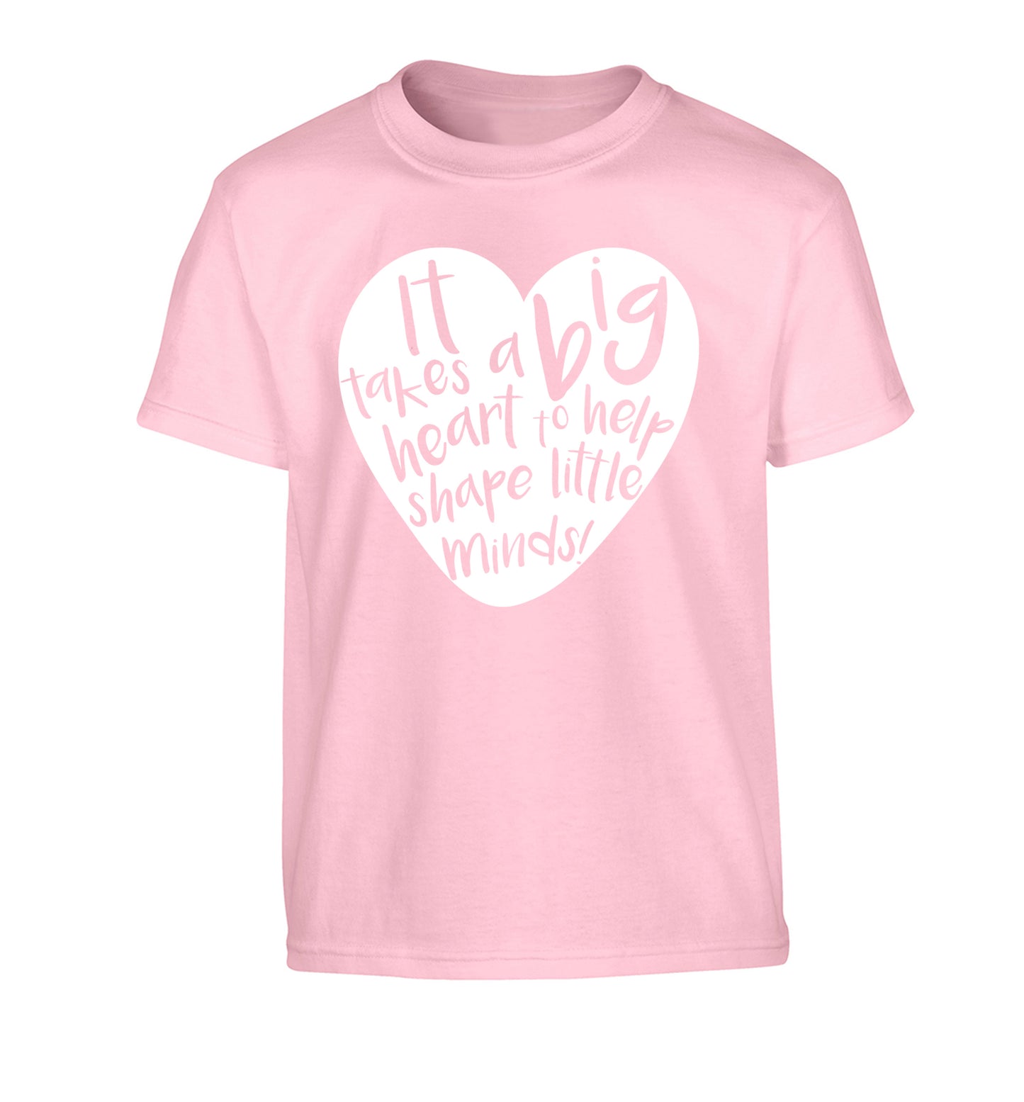 It takes a big heart to help teach little minds Children's light pink Tshirt 12-14 Years