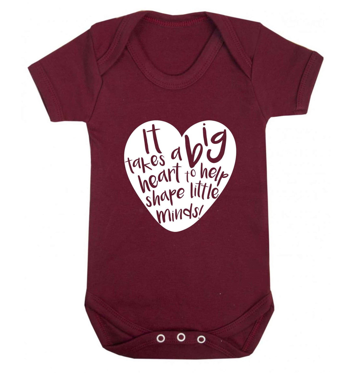 It takes a big heart to help shape little minds baby vest maroon 18-24 months