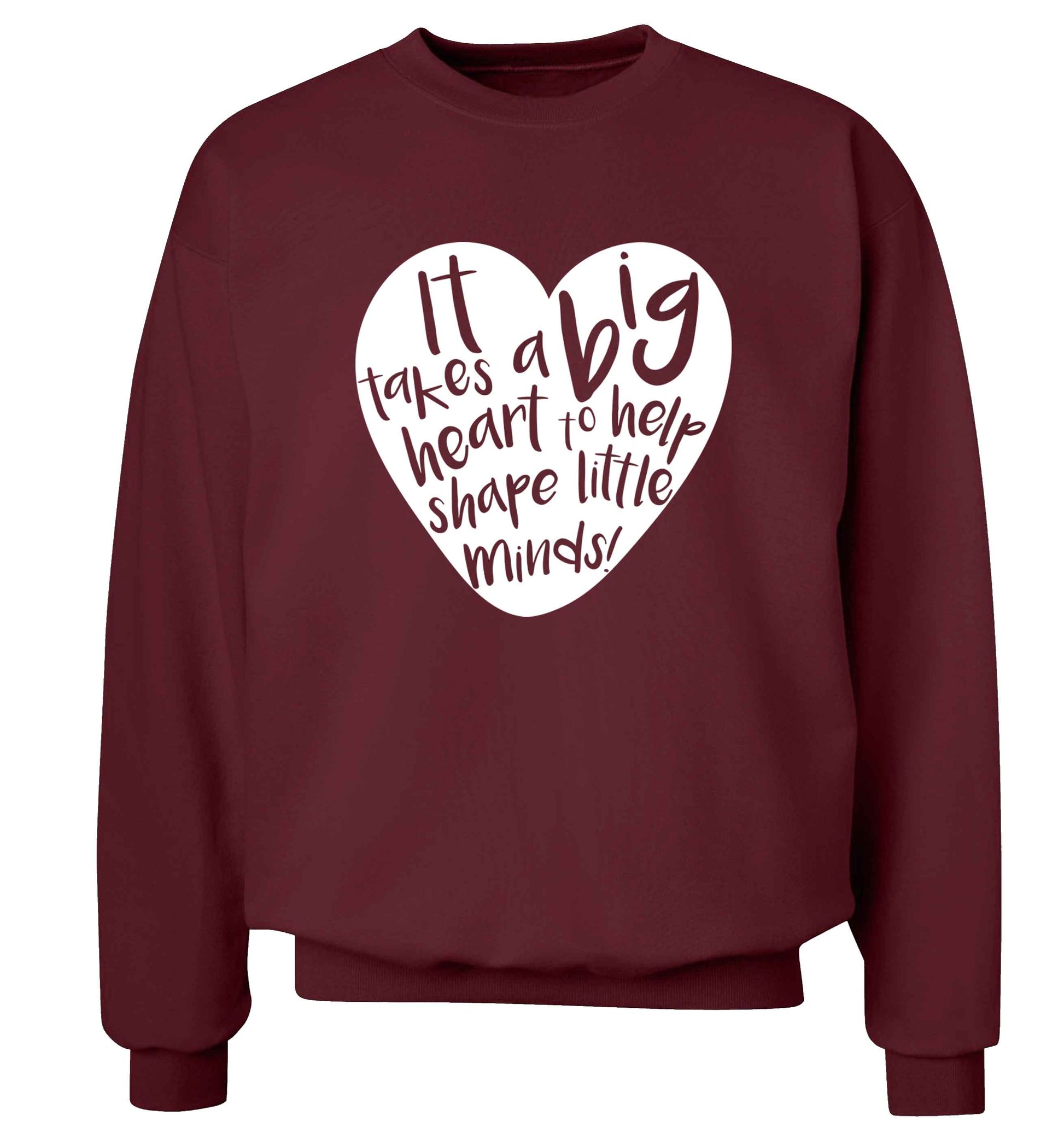 It takes a big heart to help shape little minds adult's unisex maroon sweater 2XL