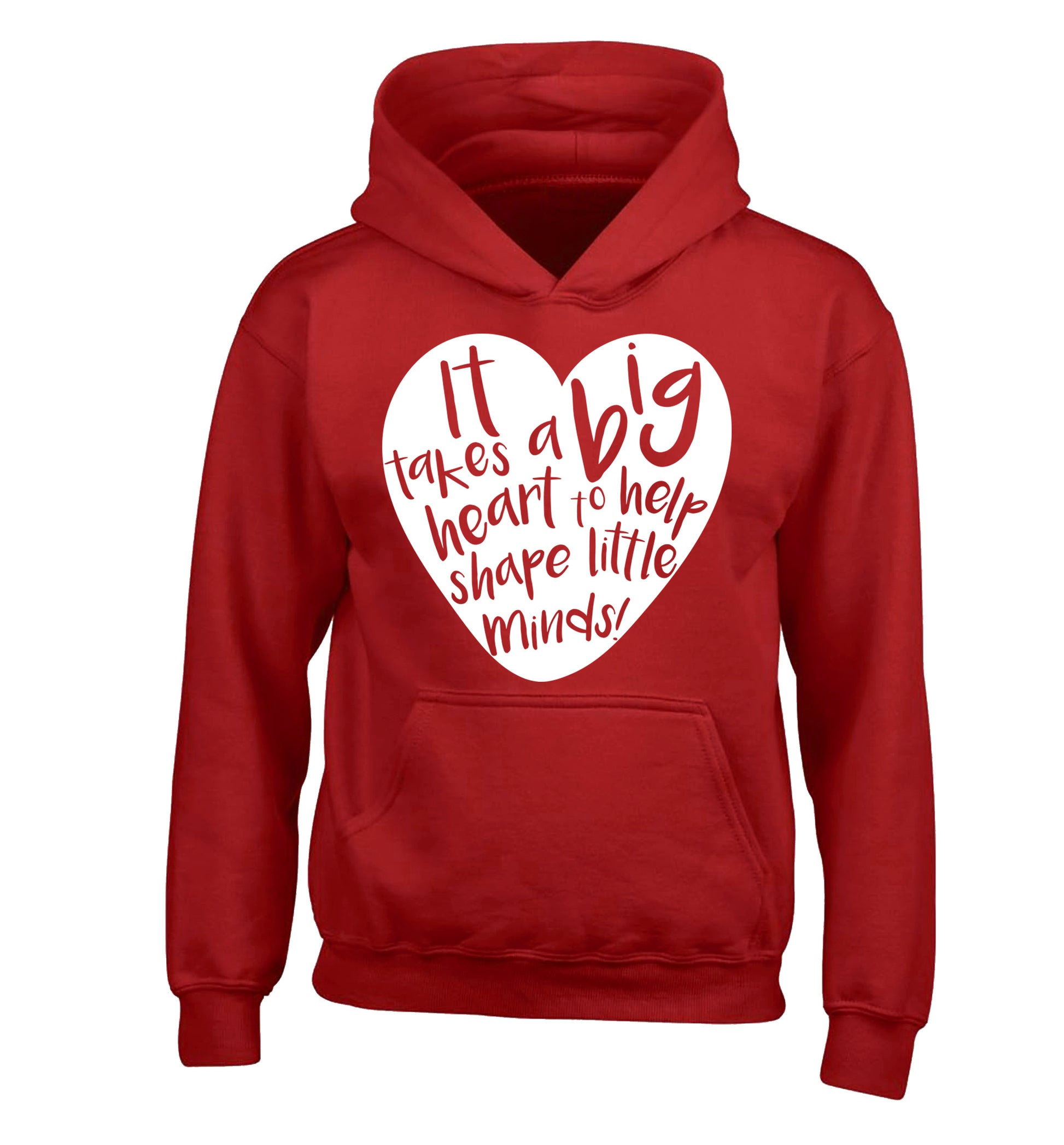 It takes a big heart to help teach little minds children's red hoodie 12-14 Years