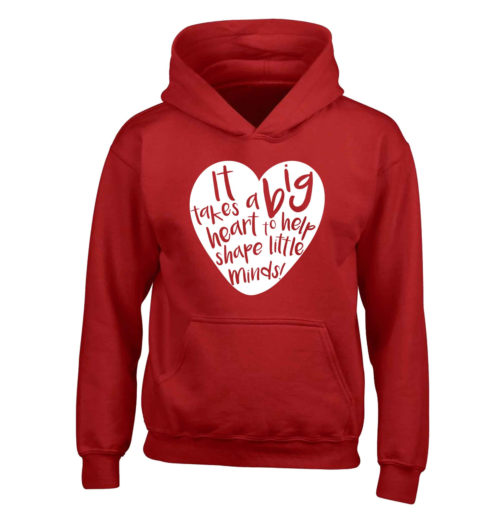 It takes a big heart to help shape little minds children's red hoodie 12-13 Years