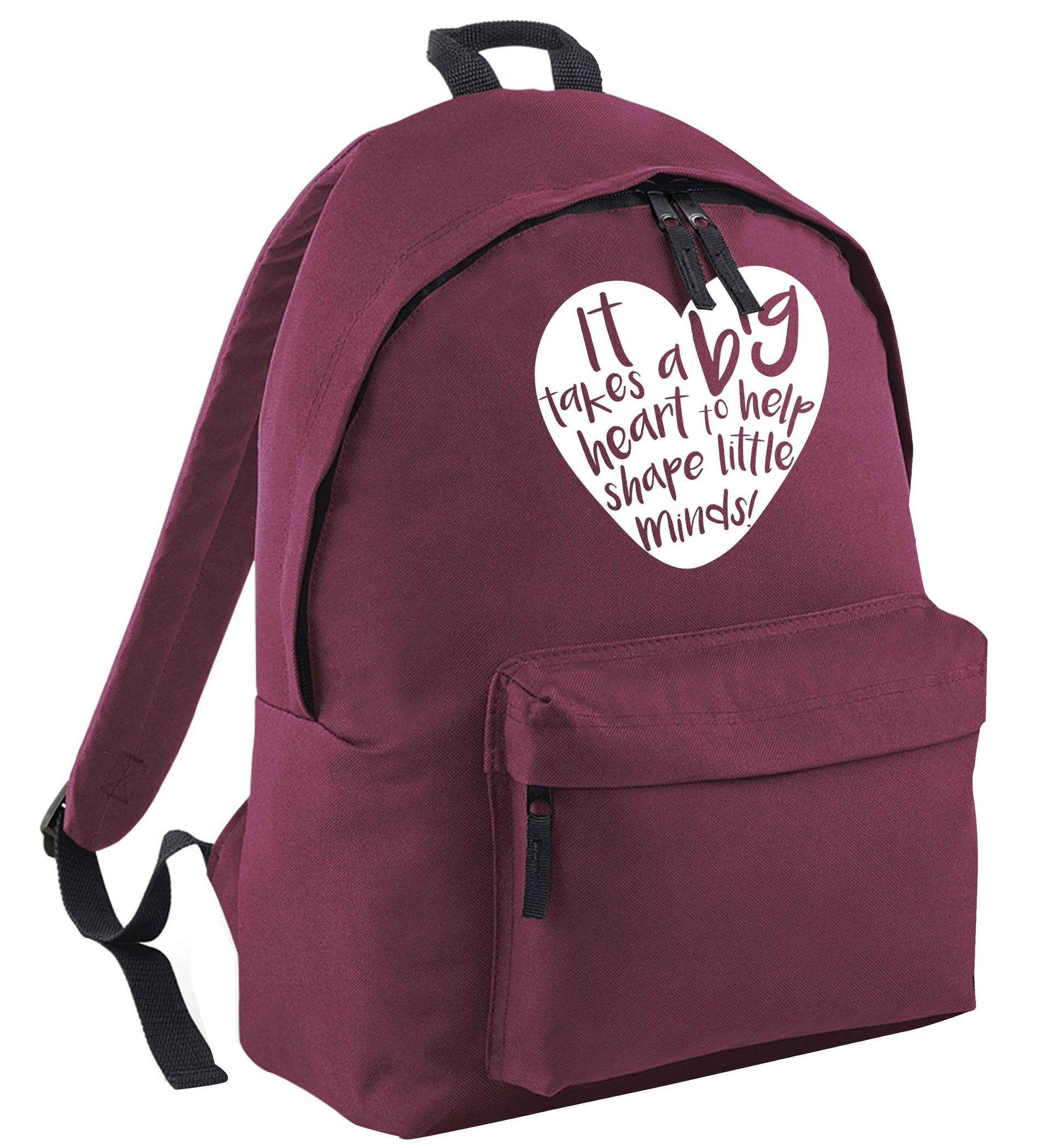 It takes a big heart to help shape little minds black adults backpack