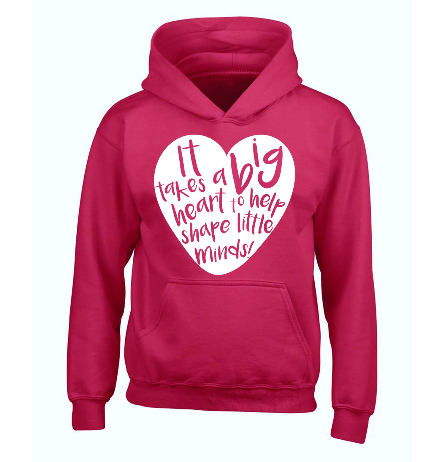 It takes a big heart to help teach little minds children's pink hoodie 12-14 Years