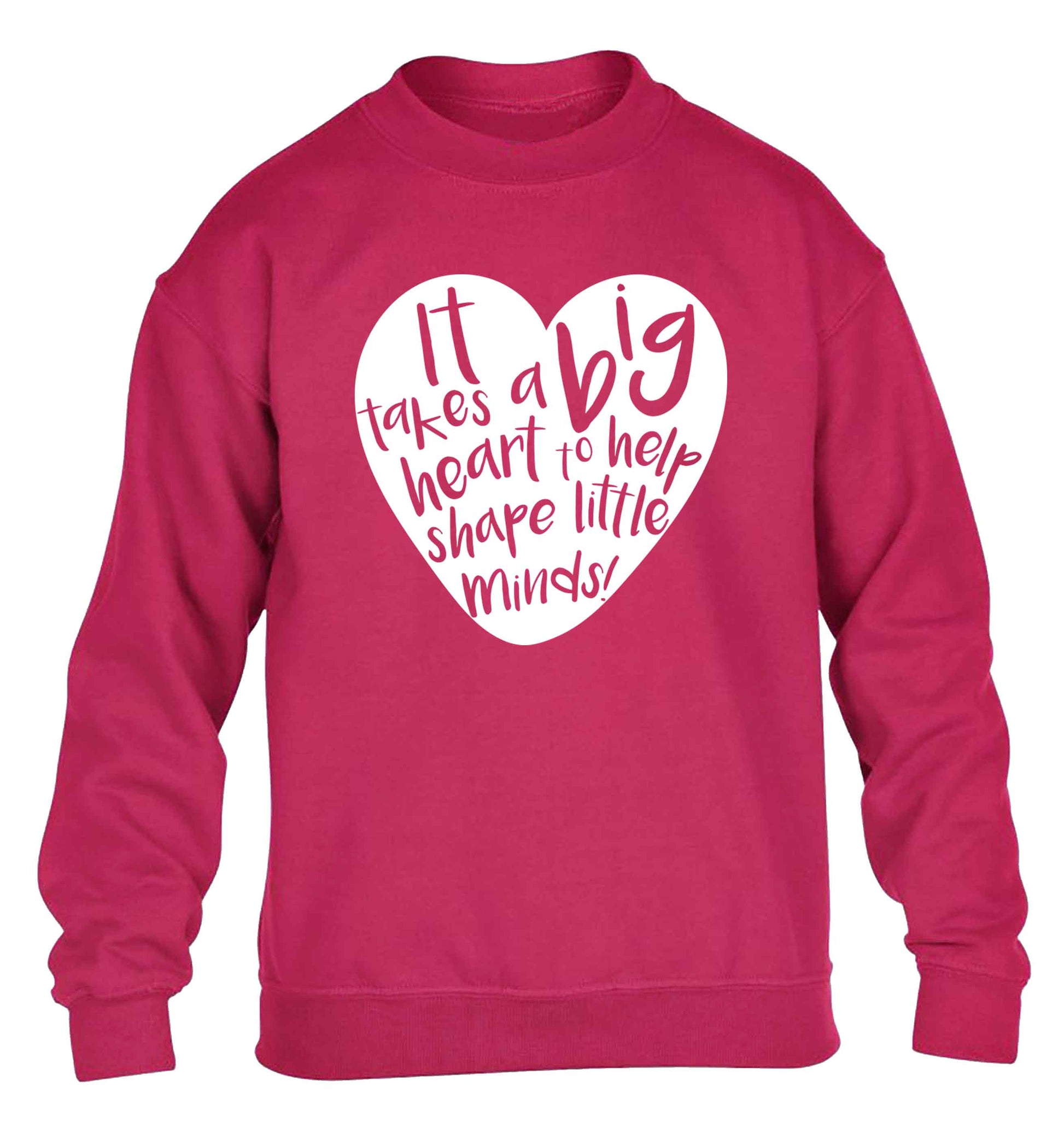 It takes a big heart to help shape little minds children's pink sweater 12-13 Years