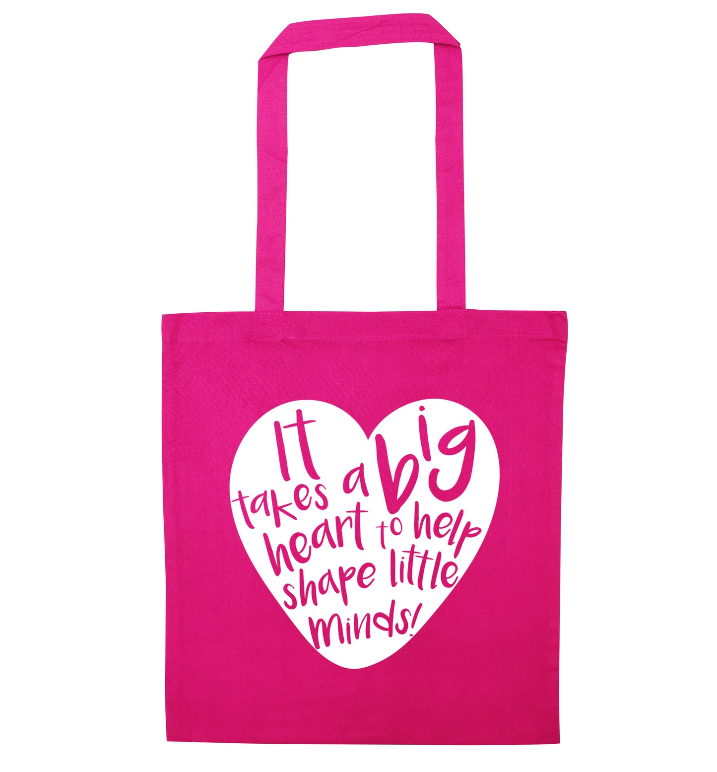 It takes a big heart to help teach little minds pink tote bag