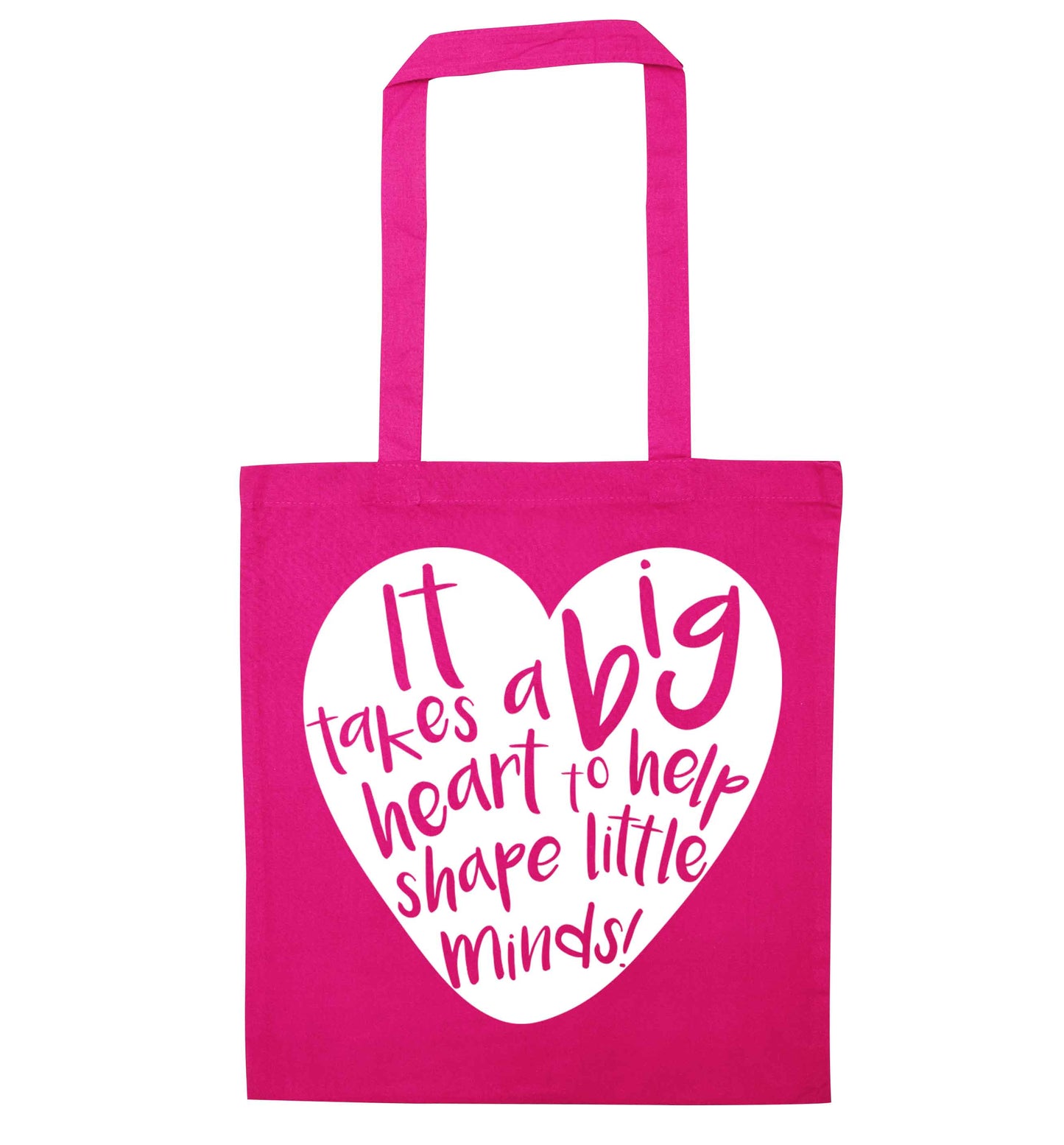 It takes a big heart to help shape little minds pink tote bag