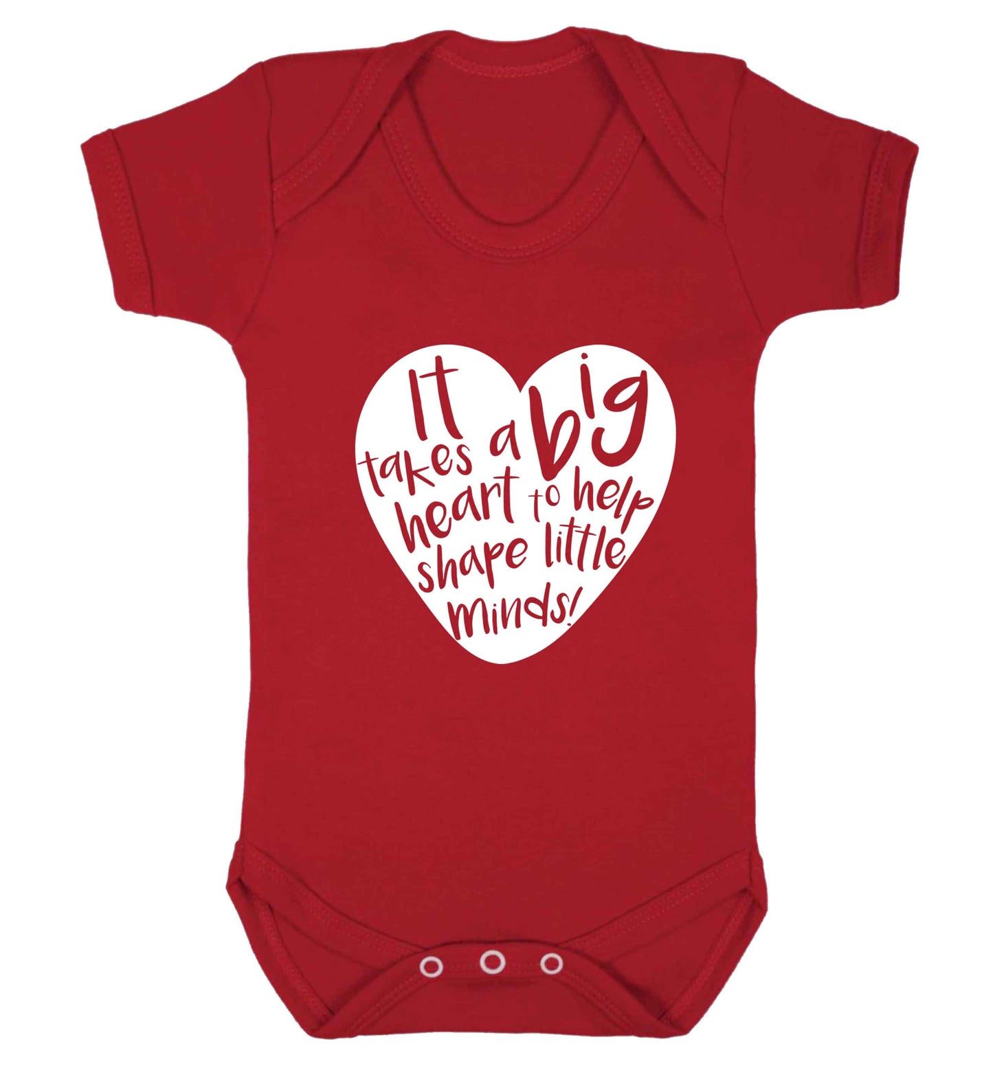 It takes a big heart to help shape little minds baby vest red 18-24 months