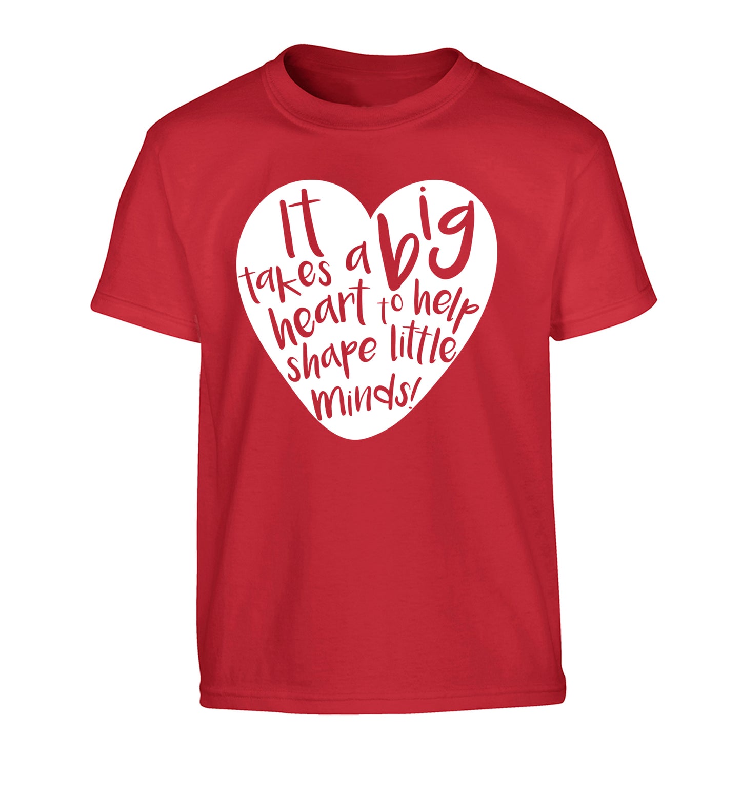 It takes a big heart to help teach little minds Children's red Tshirt 12-14 Years