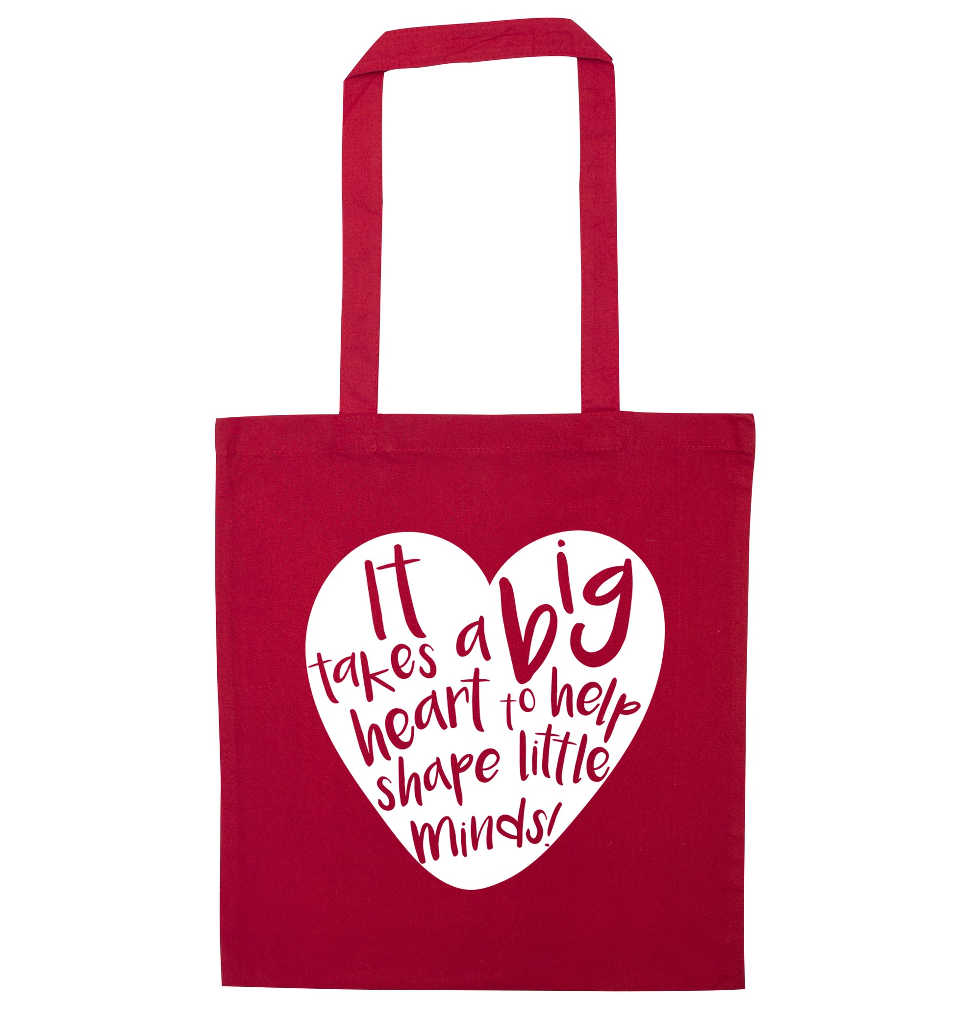 It takes a big heart to help teach little minds red tote bag