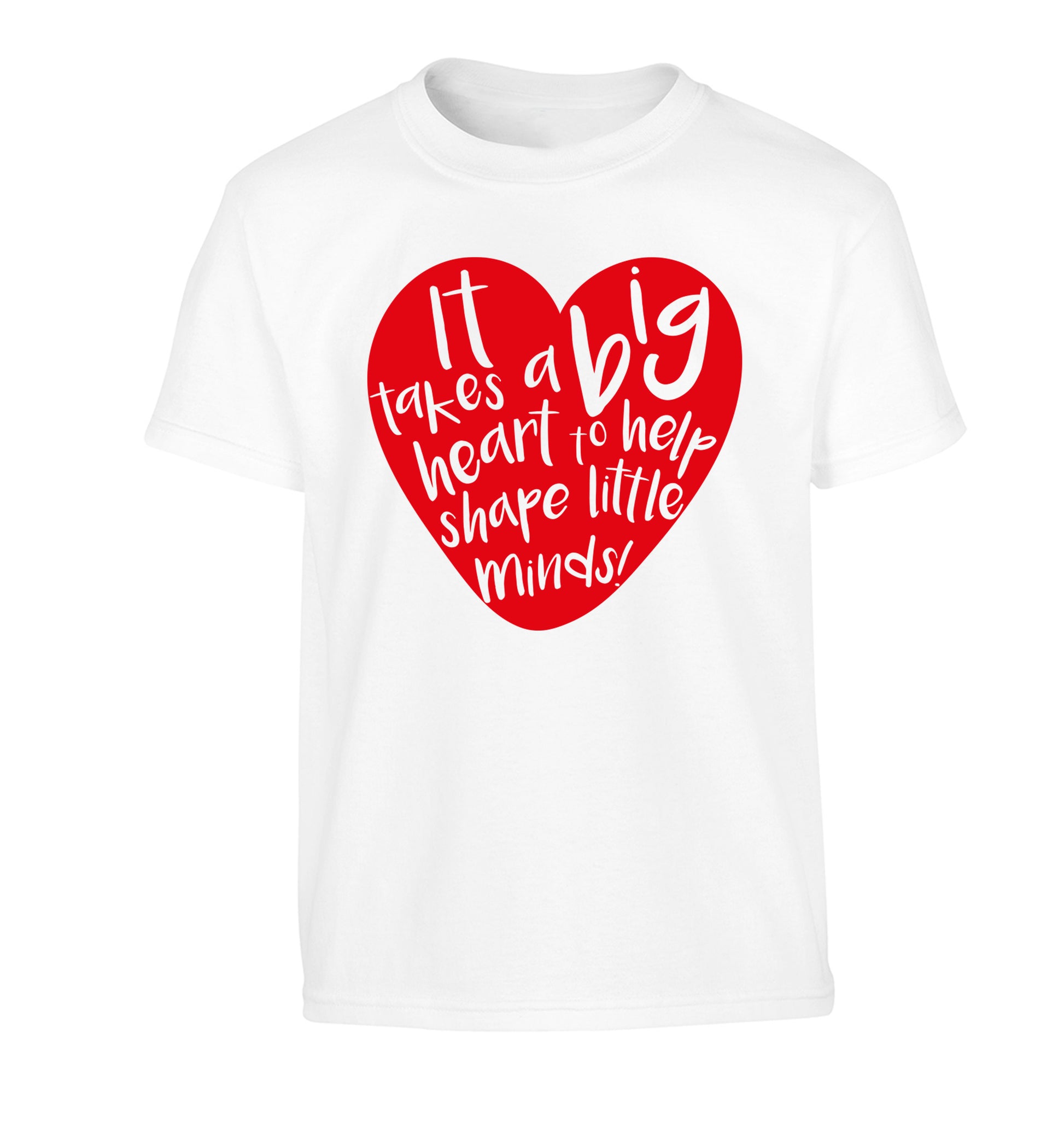 It takes a big heart to help teach little minds Children's white Tshirt 12-14 Years