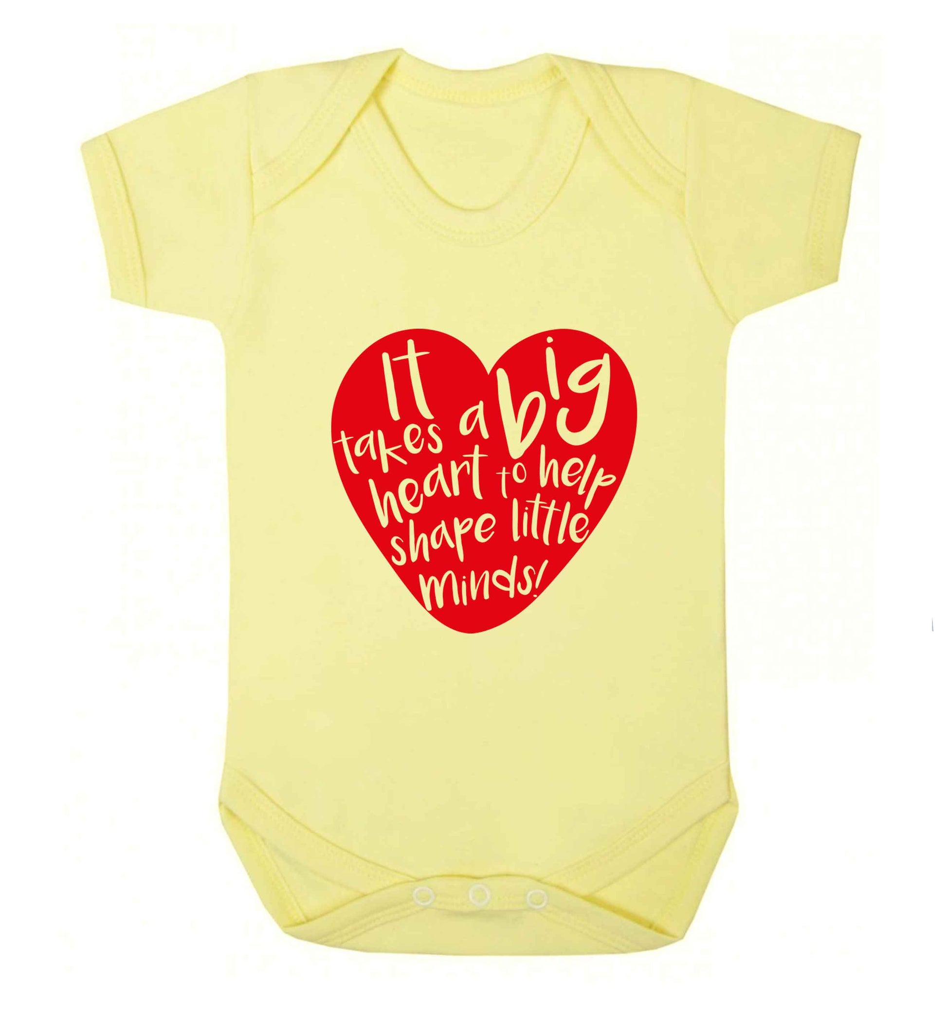 It takes a big heart to help shape little minds baby vest pale yellow 18-24 months