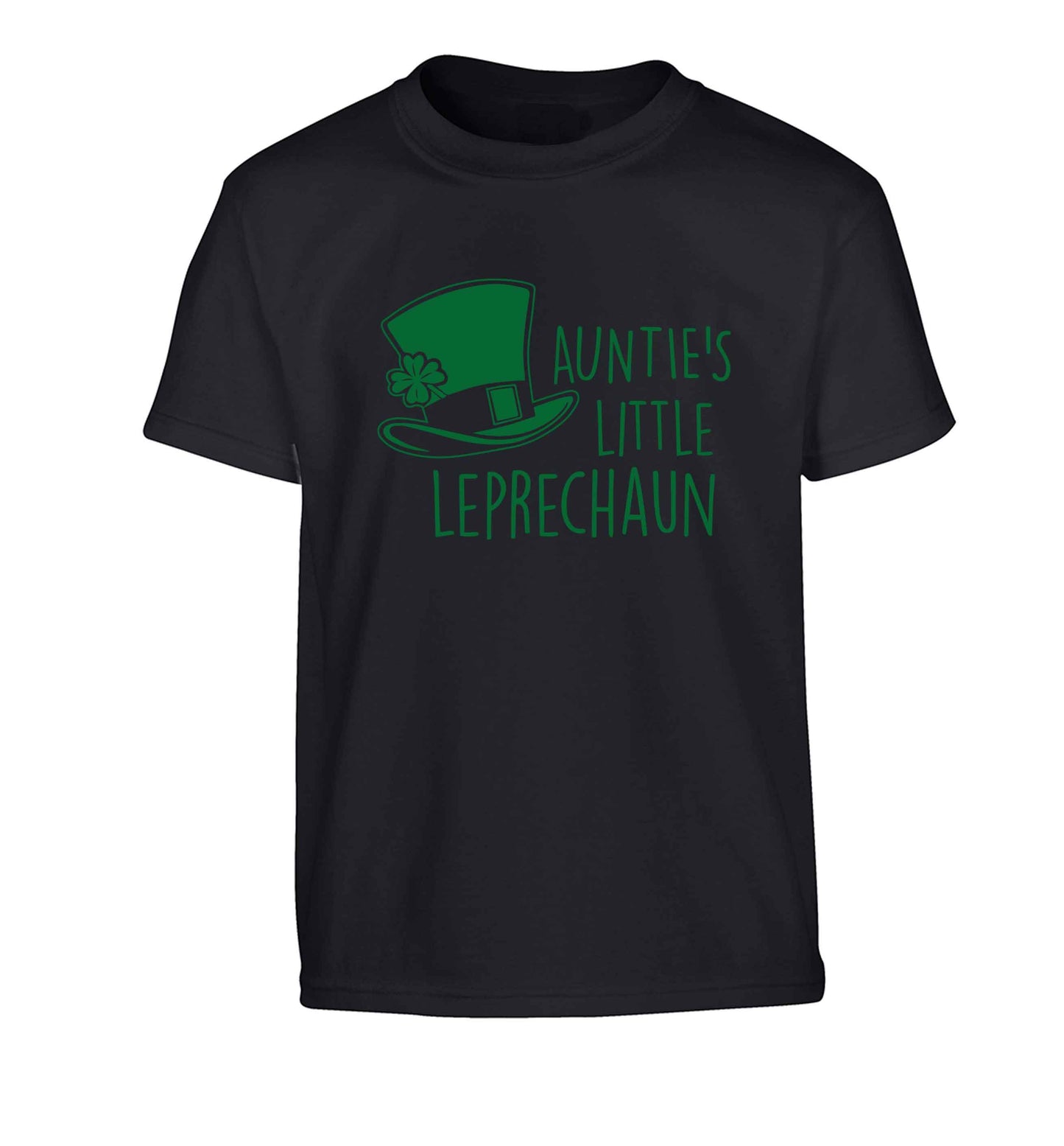 Auntie's little leprechaun Children's black Tshirt 12-13 Years