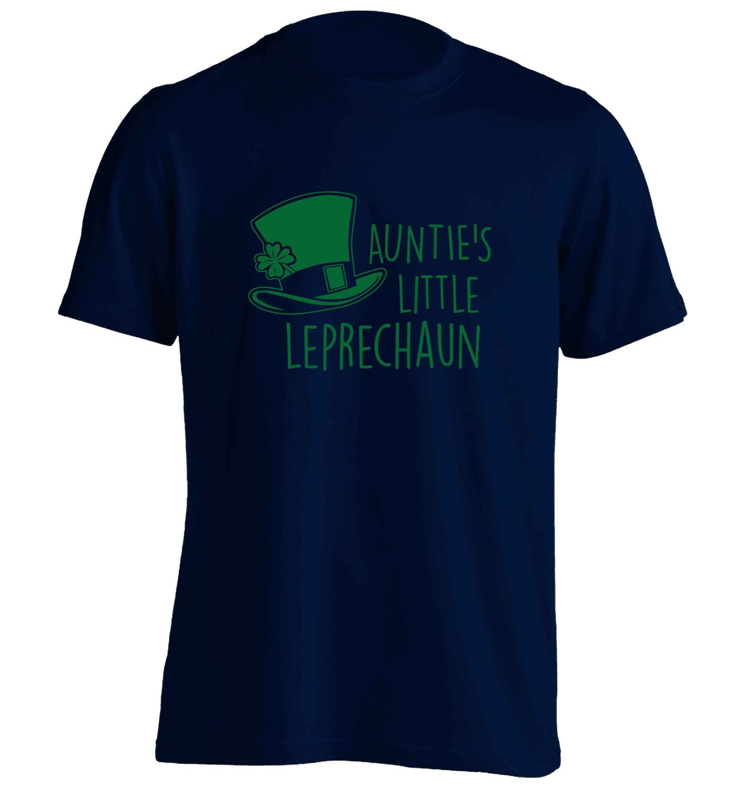 Auntie's little leprechaun adults unisex navy Tshirt 2XL