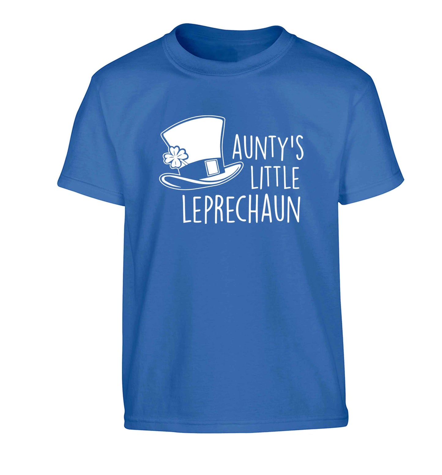 Aunty's little leprechaun Children's blue Tshirt 12-13 Years