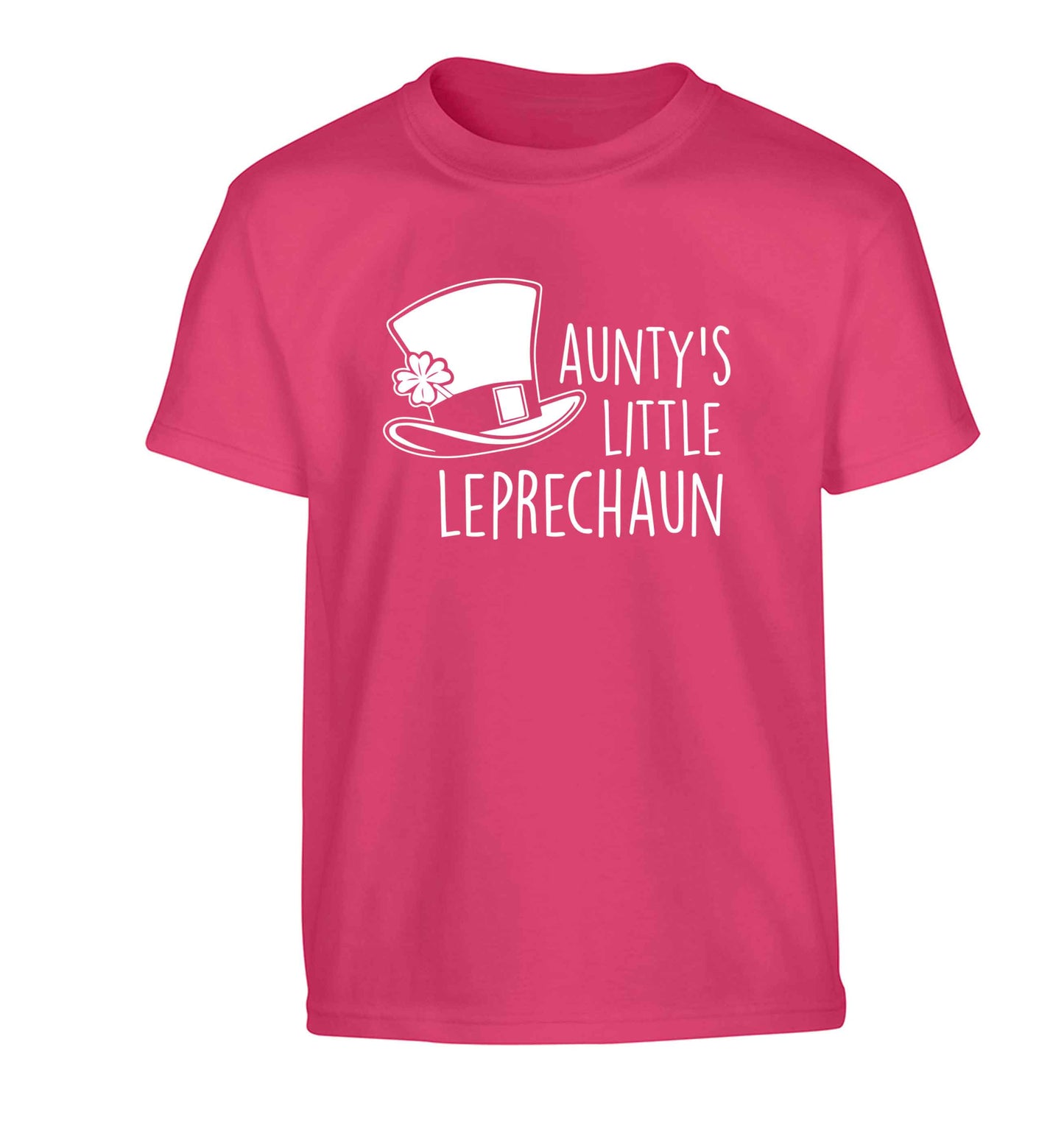 Aunty's little leprechaun Children's pink Tshirt 12-13 Years