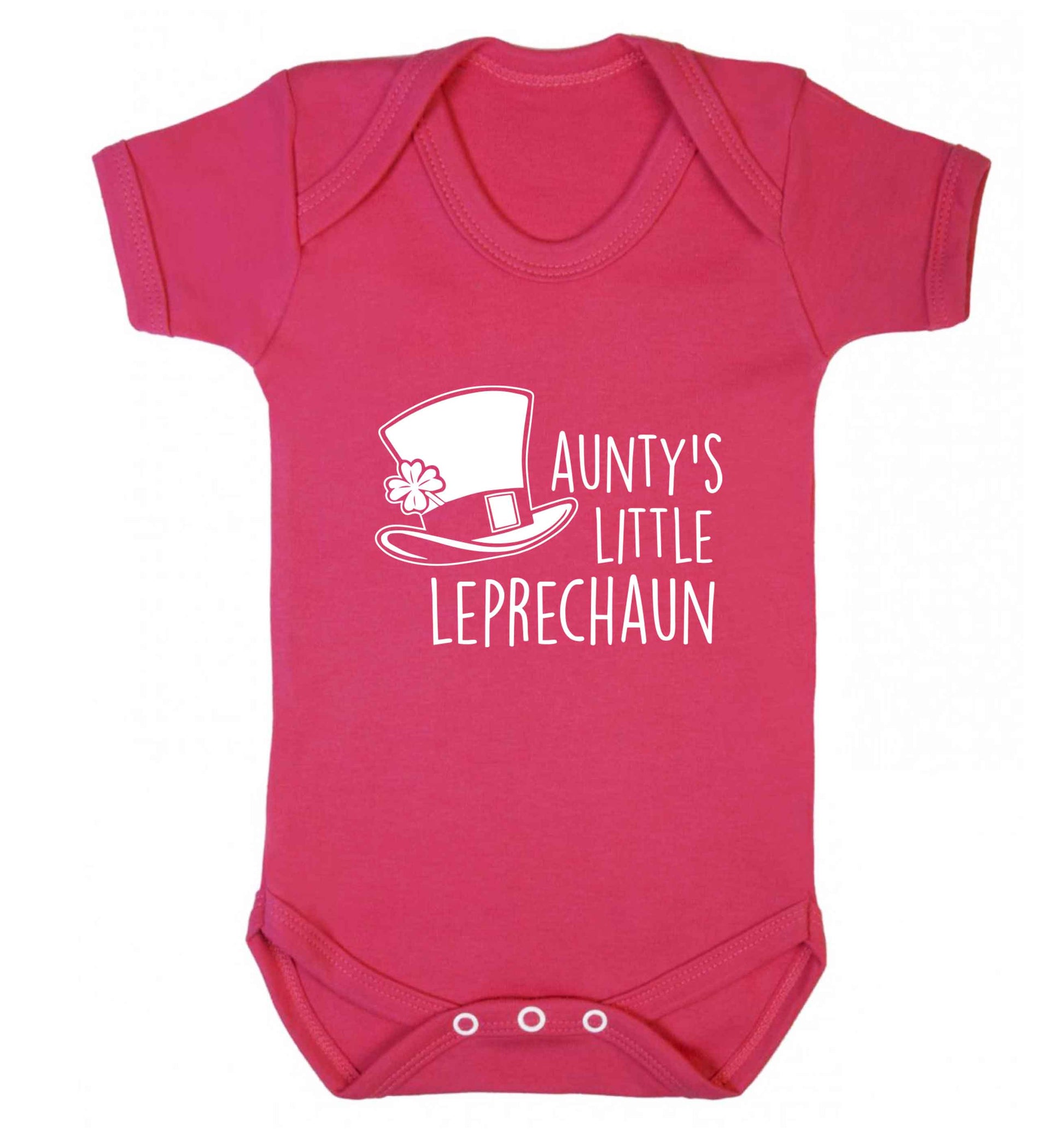 Aunty's little leprechaun baby vest dark pink 18-24 months