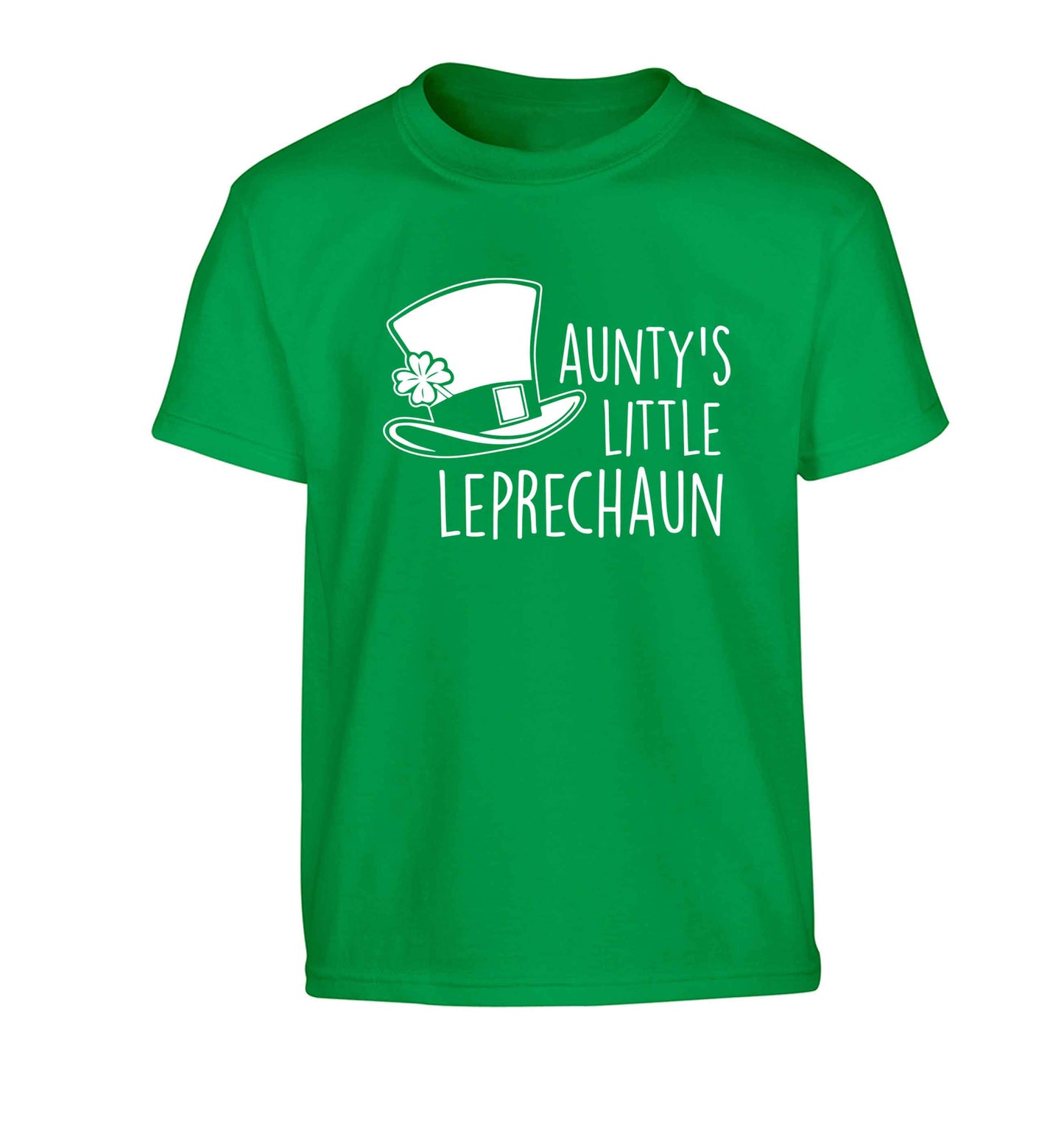 Aunty's little leprechaun Children's green Tshirt 12-13 Years