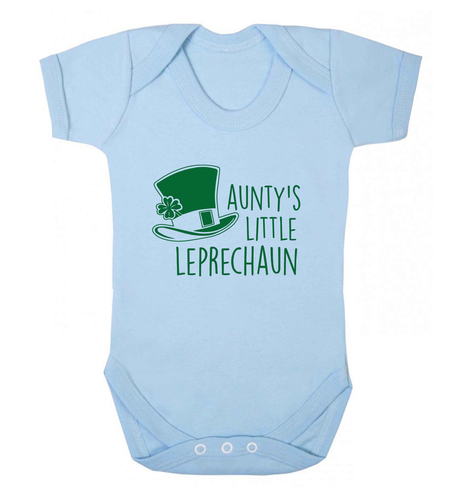 Aunty's little leprechaun baby vest pale blue 18-24 months