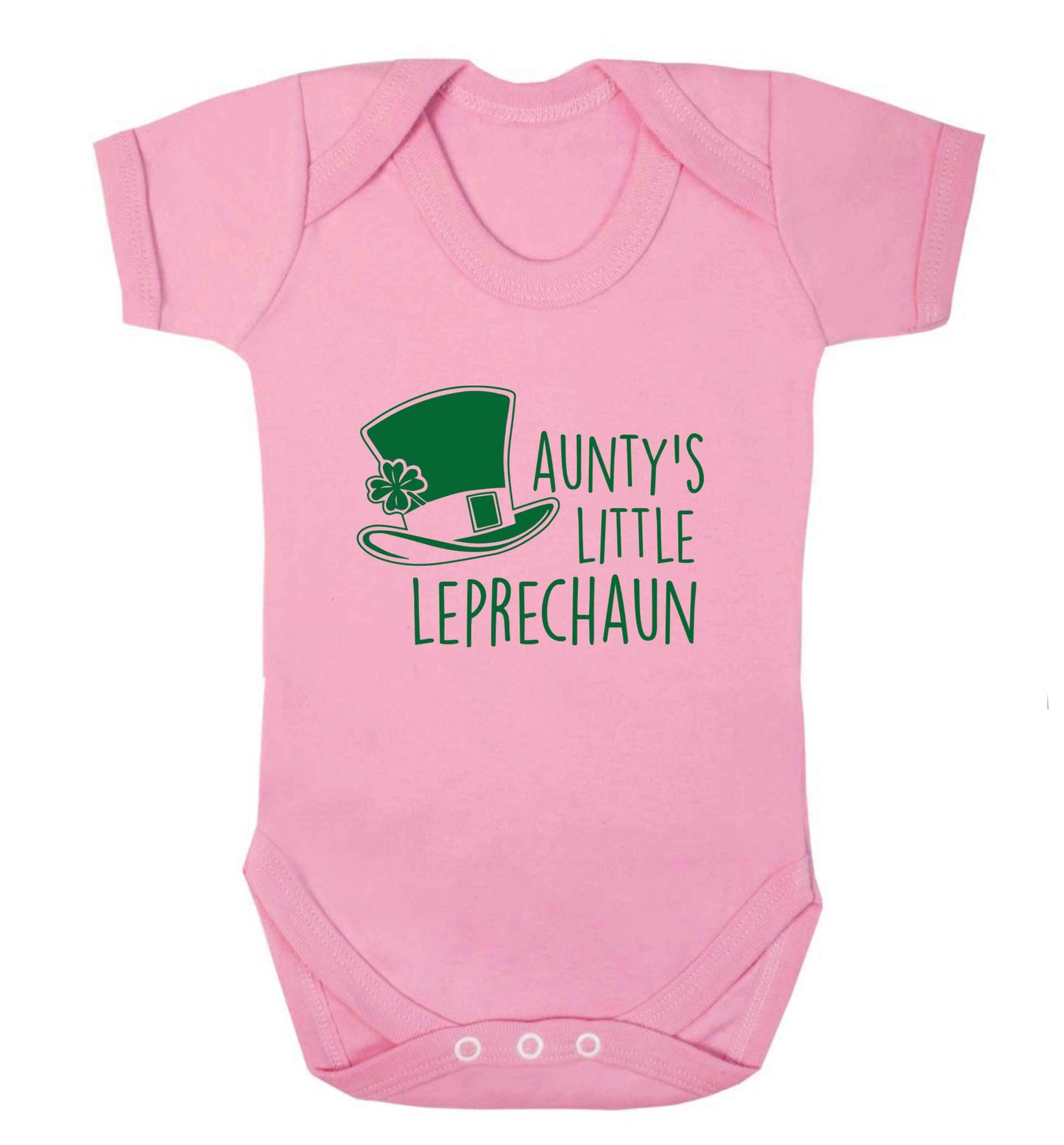 Aunty's little leprechaun baby vest pale pink 18-24 months