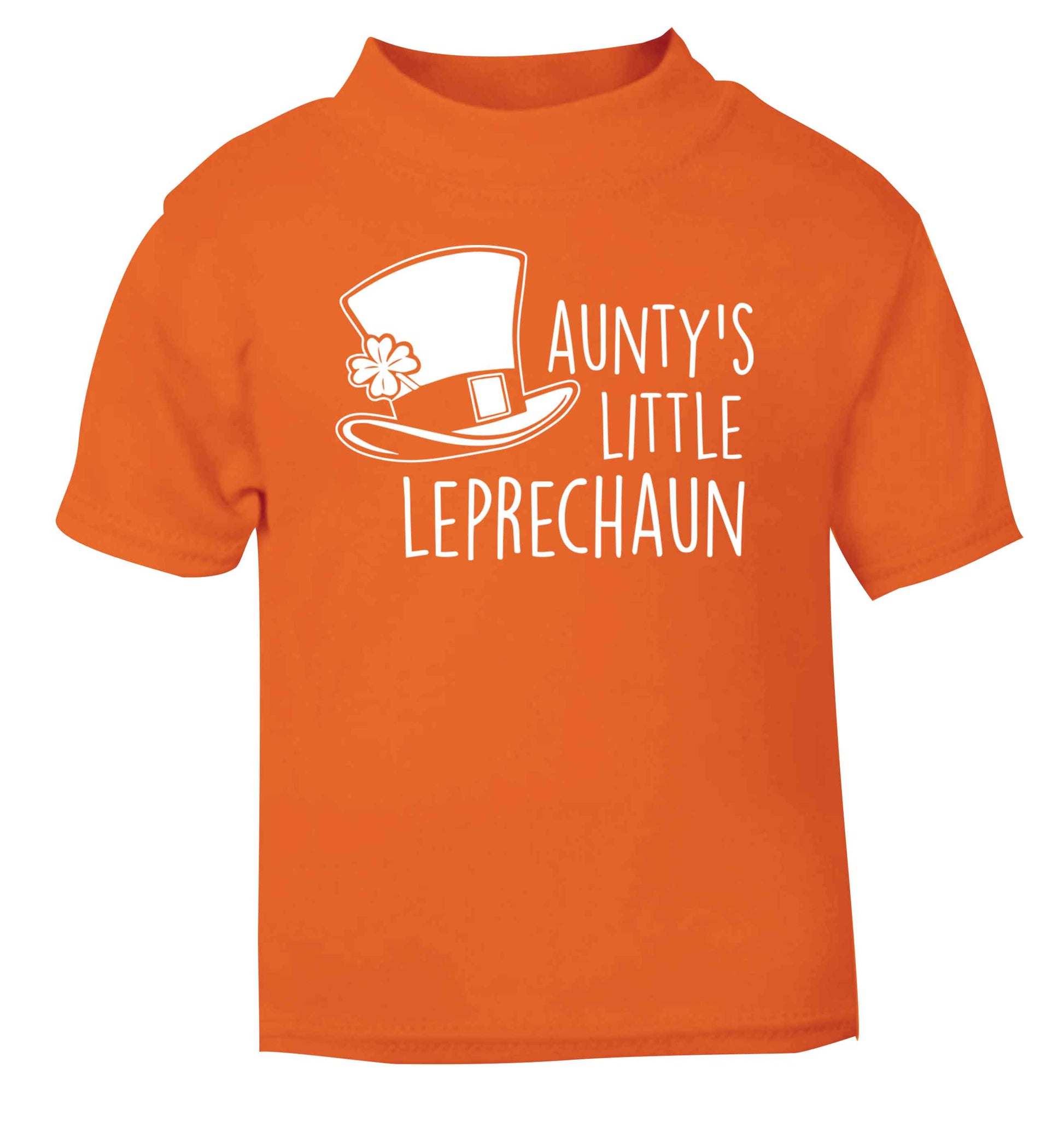 Aunty's little leprechaun orange baby toddler Tshirt 2 Years