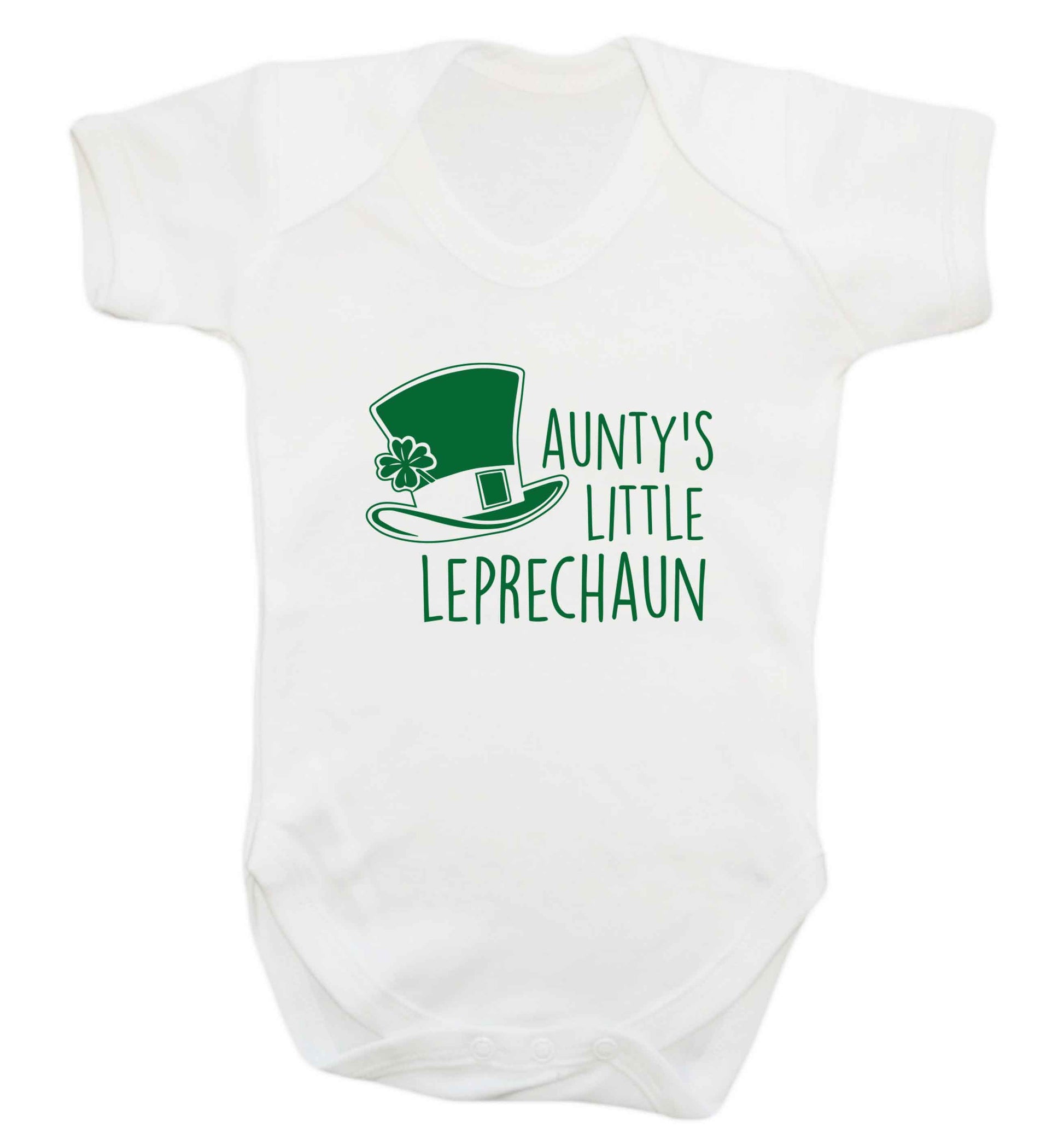 Aunty's little leprechaun baby vest white 18-24 months