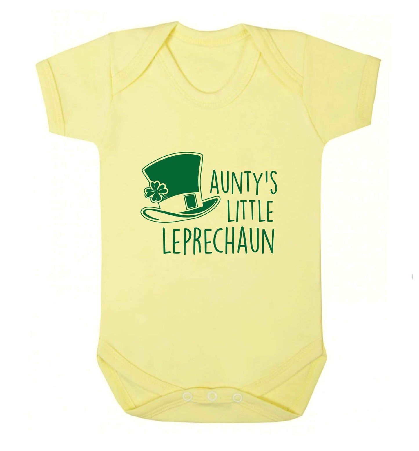 Aunty's little leprechaun baby vest pale yellow 18-24 months