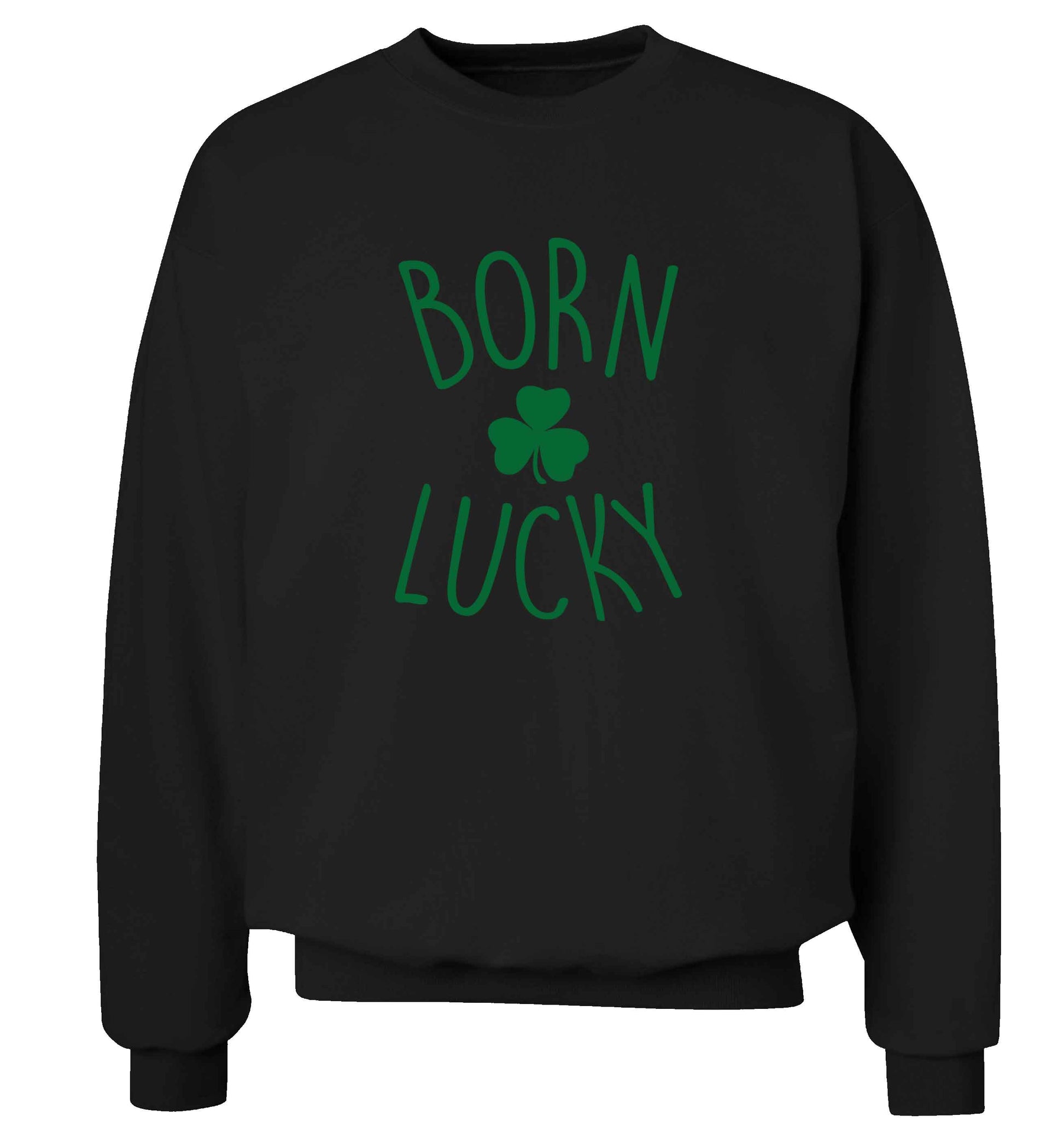 Born Lucky adult's unisex black sweater 2XL