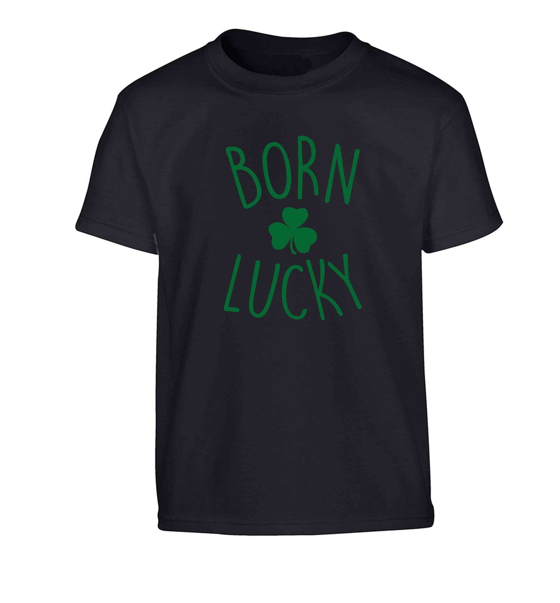 Born Lucky Children's black Tshirt 12-13 Years