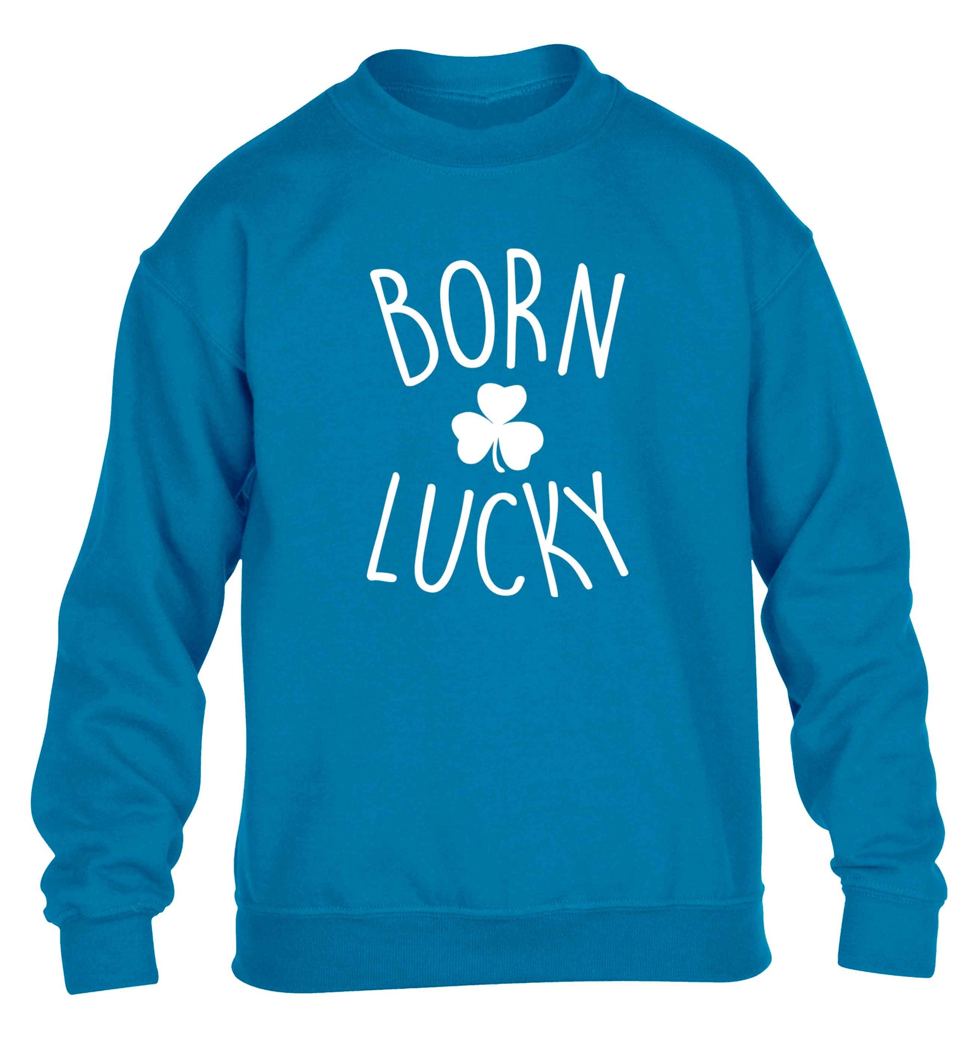Born Lucky children's blue sweater 12-13 Years