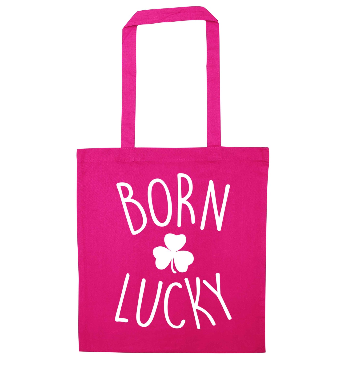  Born Lucky pink tote bag