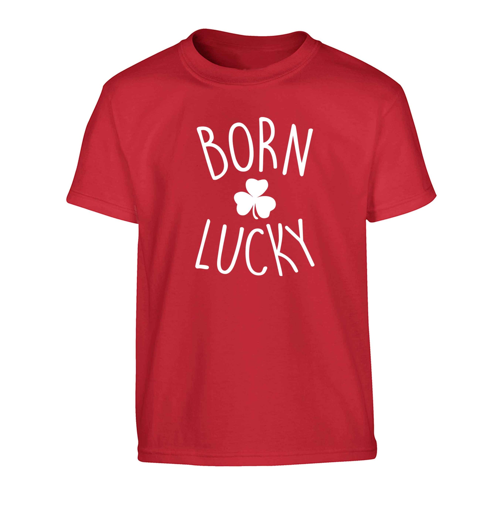Born Lucky Children's red Tshirt 12-13 Years