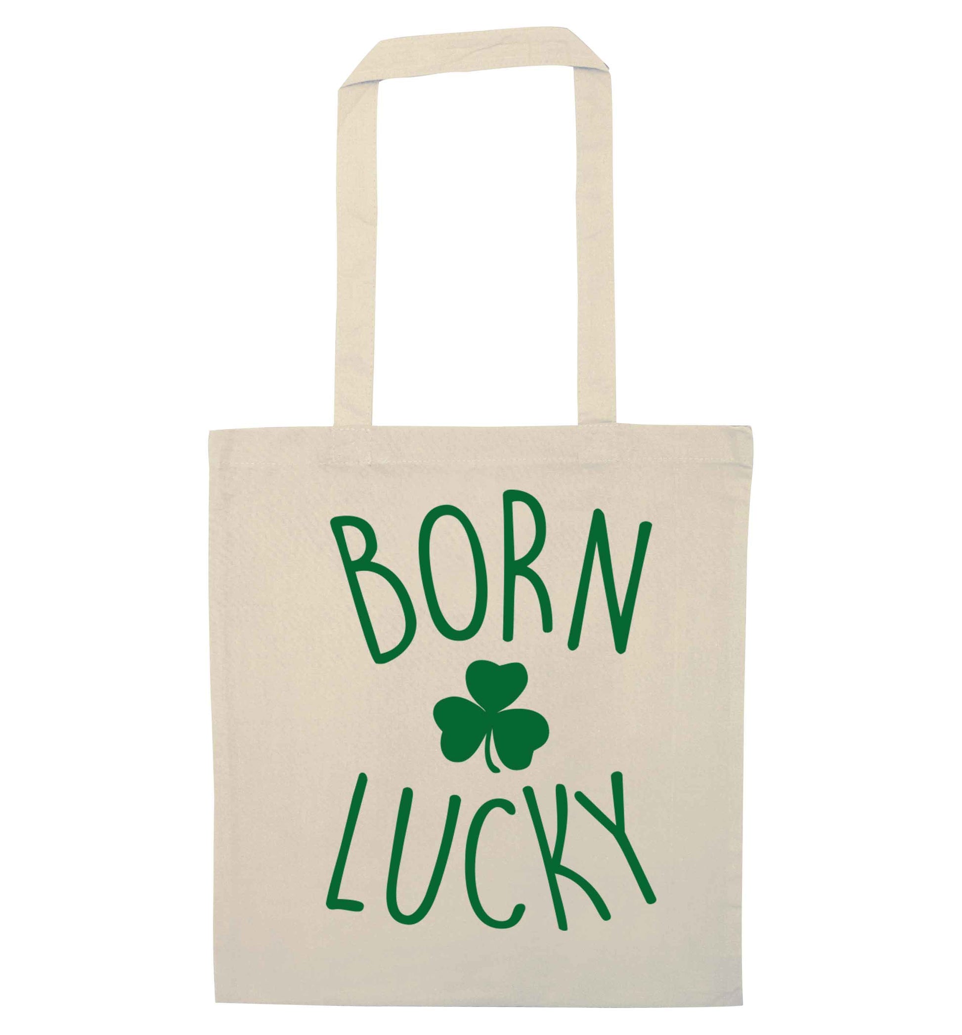  Born Lucky natural tote bag
