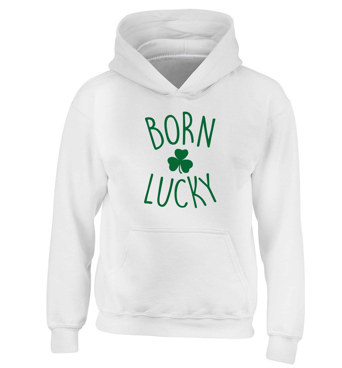 Born Lucky children's white hoodie 12-13 Years